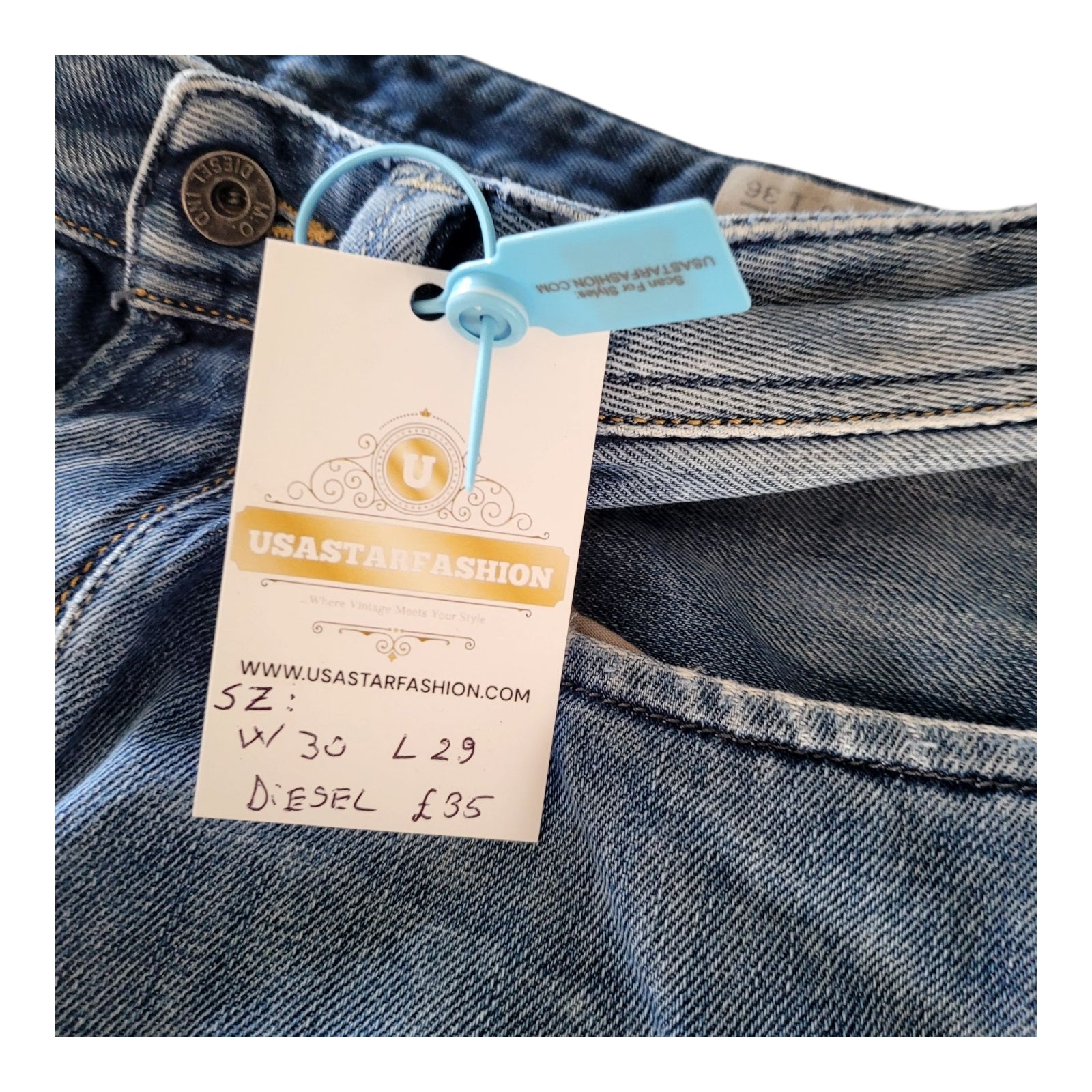 Vintage Diesel Larkee Straight Jeans – W30 L29 – Light Wash Denim - USASTARFASHION