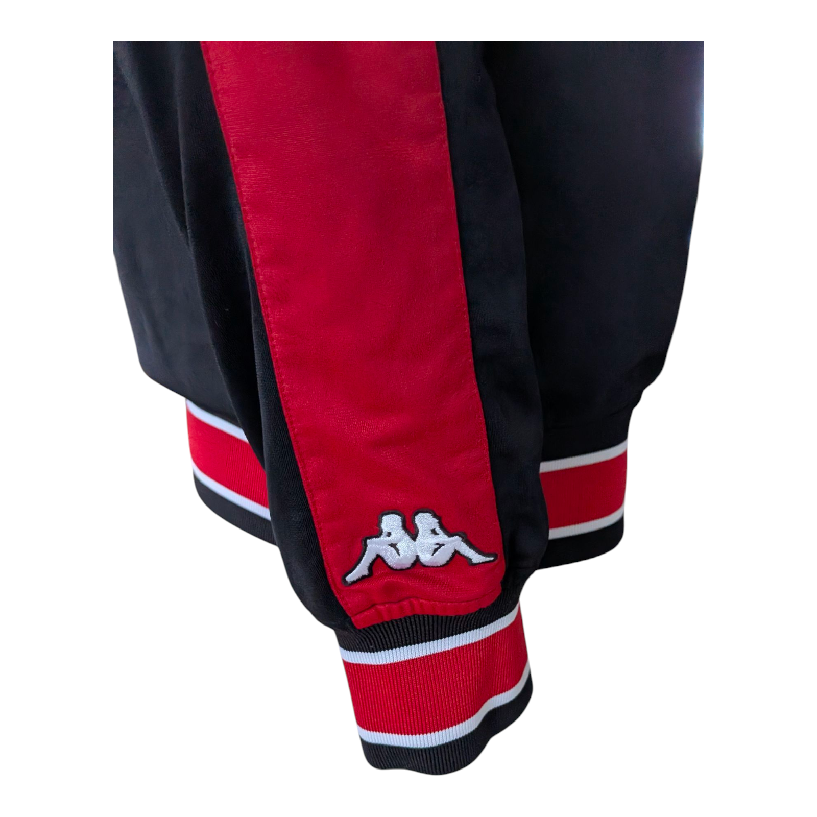 Kappa Youth XL Black Red Pullover Sweatshirt Training Top Logo Crew Neck - USASTARFASHION