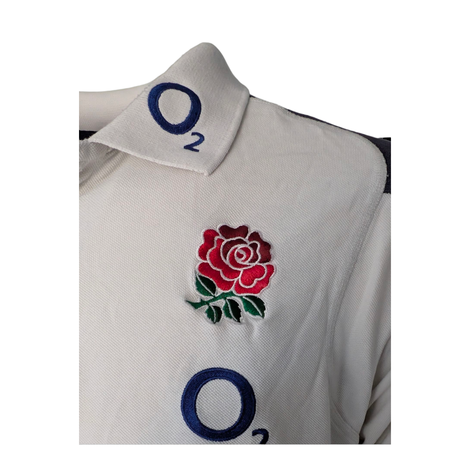 Canterbury England Rugby Polo Shirt 3XL White O2 Sponsor Red Rose Crest Top - USASTARFASHION