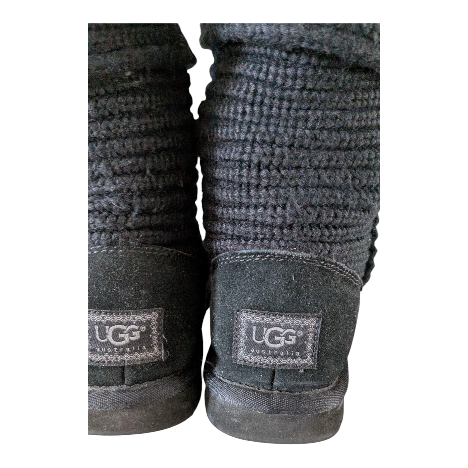 UGG Classic Cardy Knit Boots Black Women’s Size UK 6.5 / EU 39 Excellent Conditi - USASTARFASHION