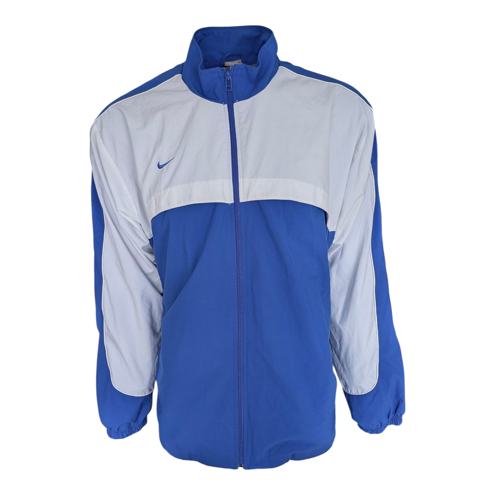 Nike Team Jacket Men’s XL Blue White Track Top Vintage Full Zip Mesh Lined - USASTARFASHION