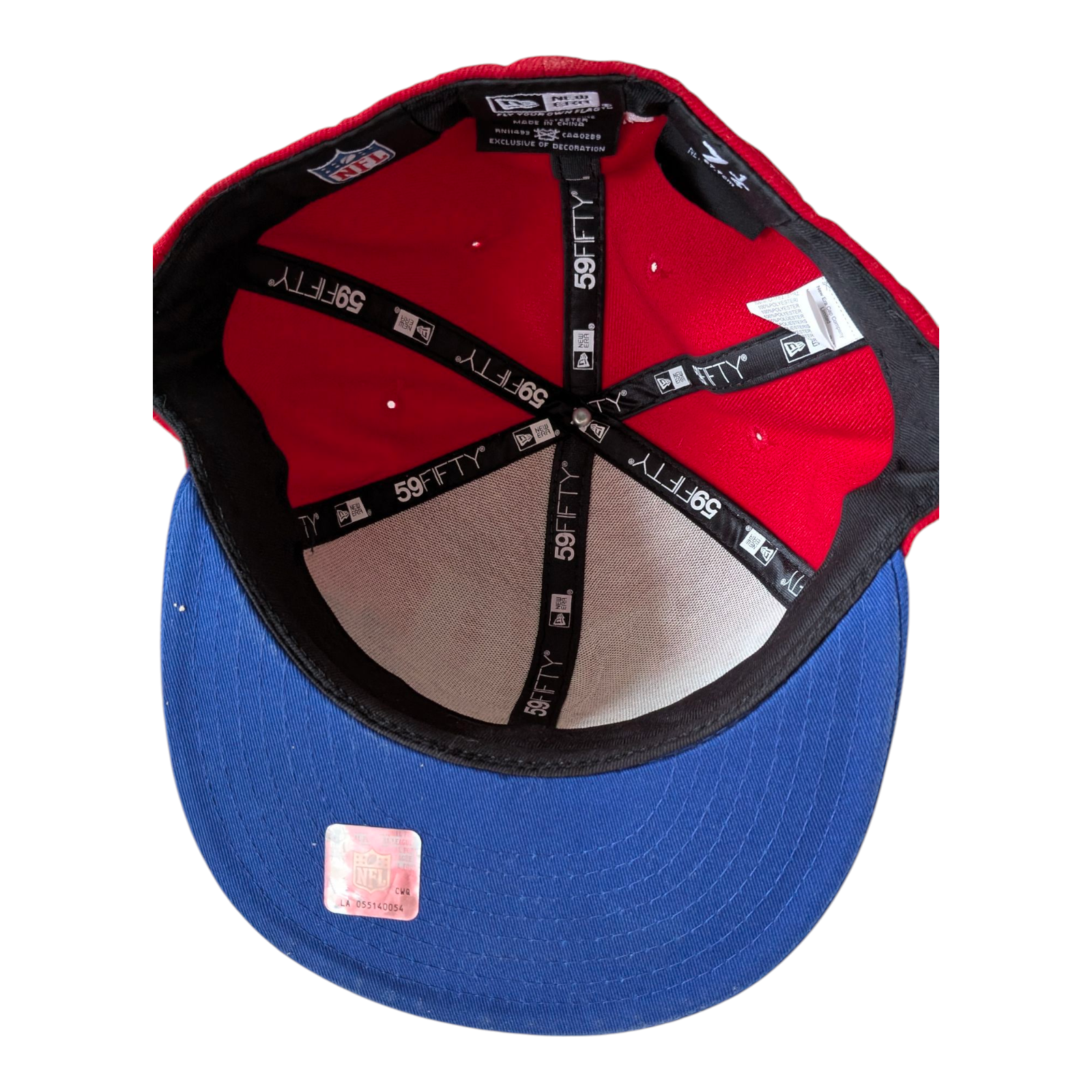 New Era 59FIFTY Cap NY Giants NFL Fitted Hat 7 1/4 Red Blue Embroidered - USASTARFASHION