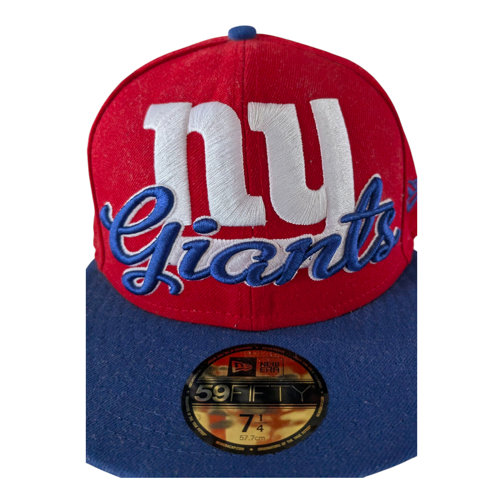 New Era 59FIFTY Cap NY Giants NFL Fitted Hat 7 1/4 Red Blue Embroidered - USASTARFASHION