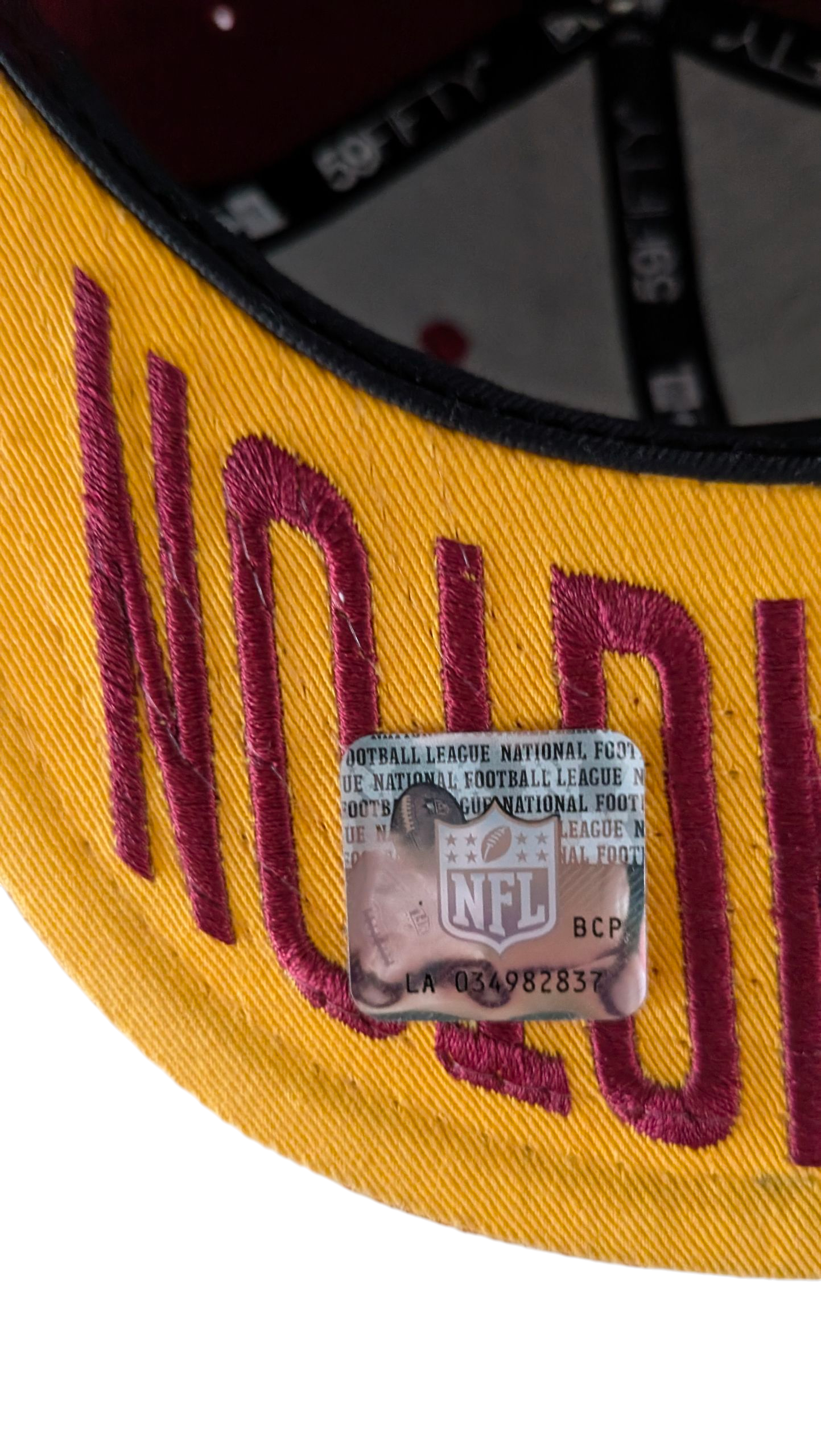 New Era 59FIFTY NFL Fitted Cap Hat 7 1/4 Burgundy Gold - USASTARFASHION