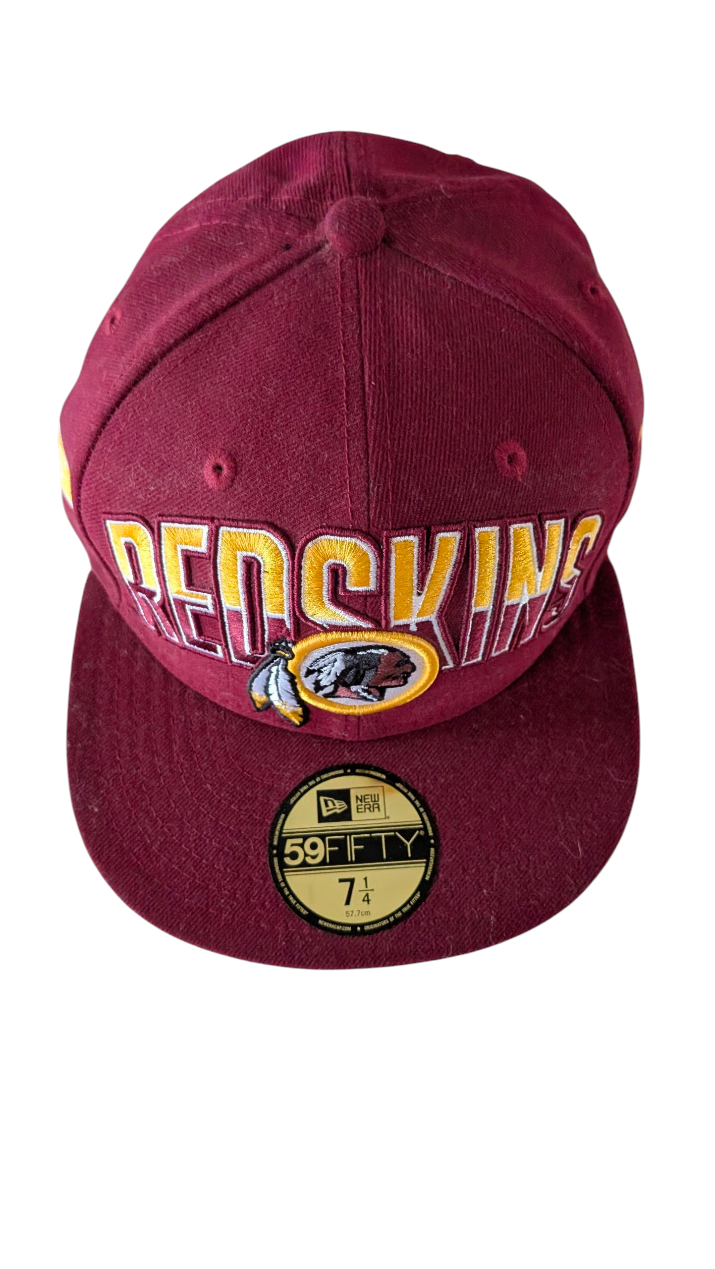 New Era 59FIFTY NFL Fitted Cap Hat 7 1/4 Burgundy Gold - USASTARFASHION