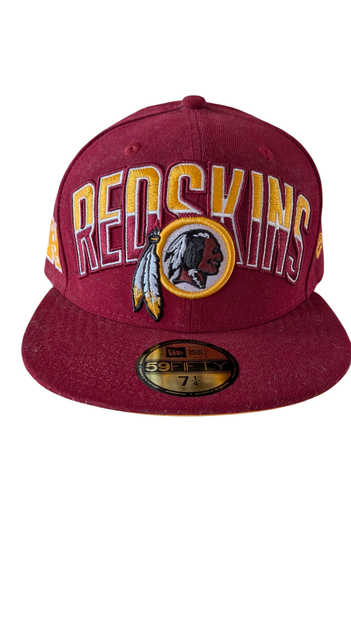 New Era 59FIFTY NFL Fitted Cap Hat 7 1/4 Burgundy Gold - USASTARFASHION