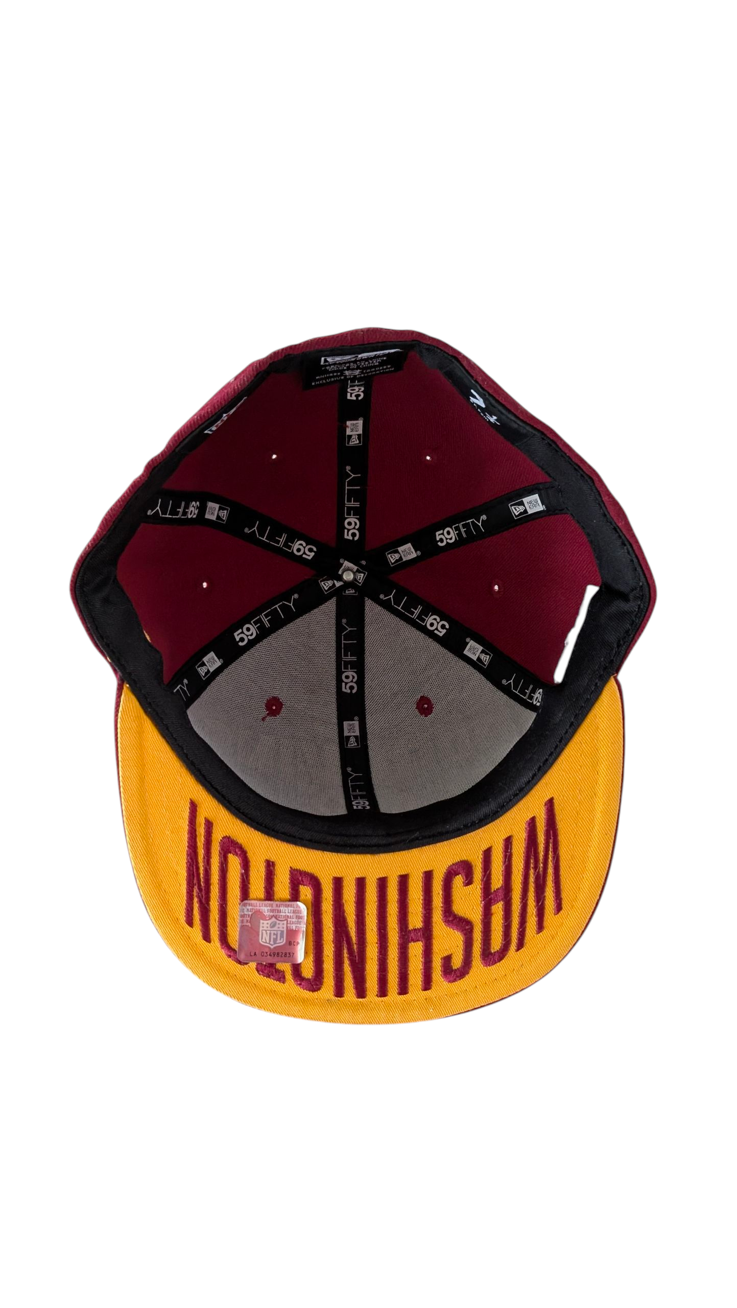 New Era 59FIFTY NFL Fitted Cap Hat 7 1/4 Burgundy Gold - USASTARFASHION