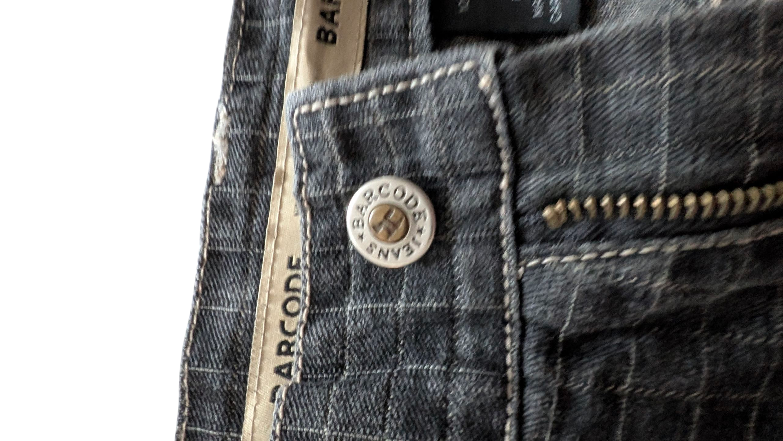 Barcode Grid Jeans W34 L32 Black Denim - USASTARFASHION