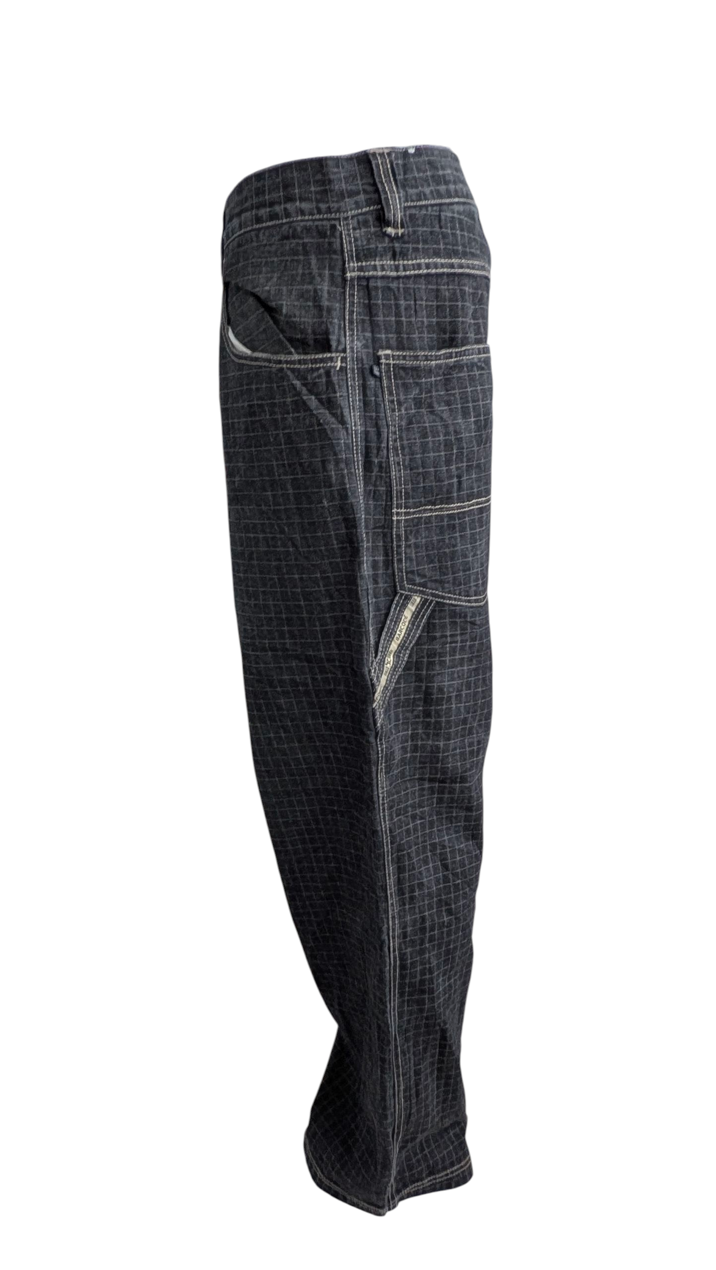 Barcode Grid Jeans W34 L32 Black Denim - USASTARFASHION