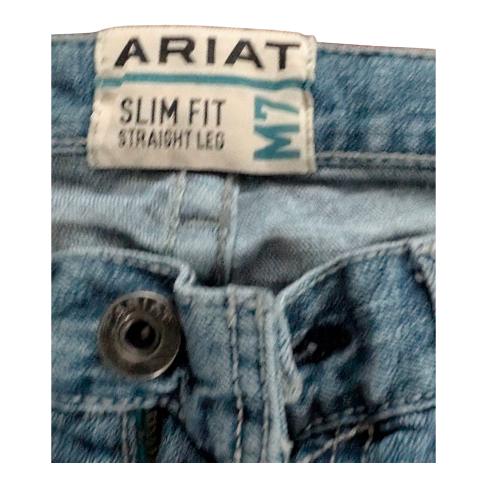 Ariat M7 Slim Fit Jeans W33 L32 Straight Leg Light Wash Denim Cowboy Western - USASTARFASHION