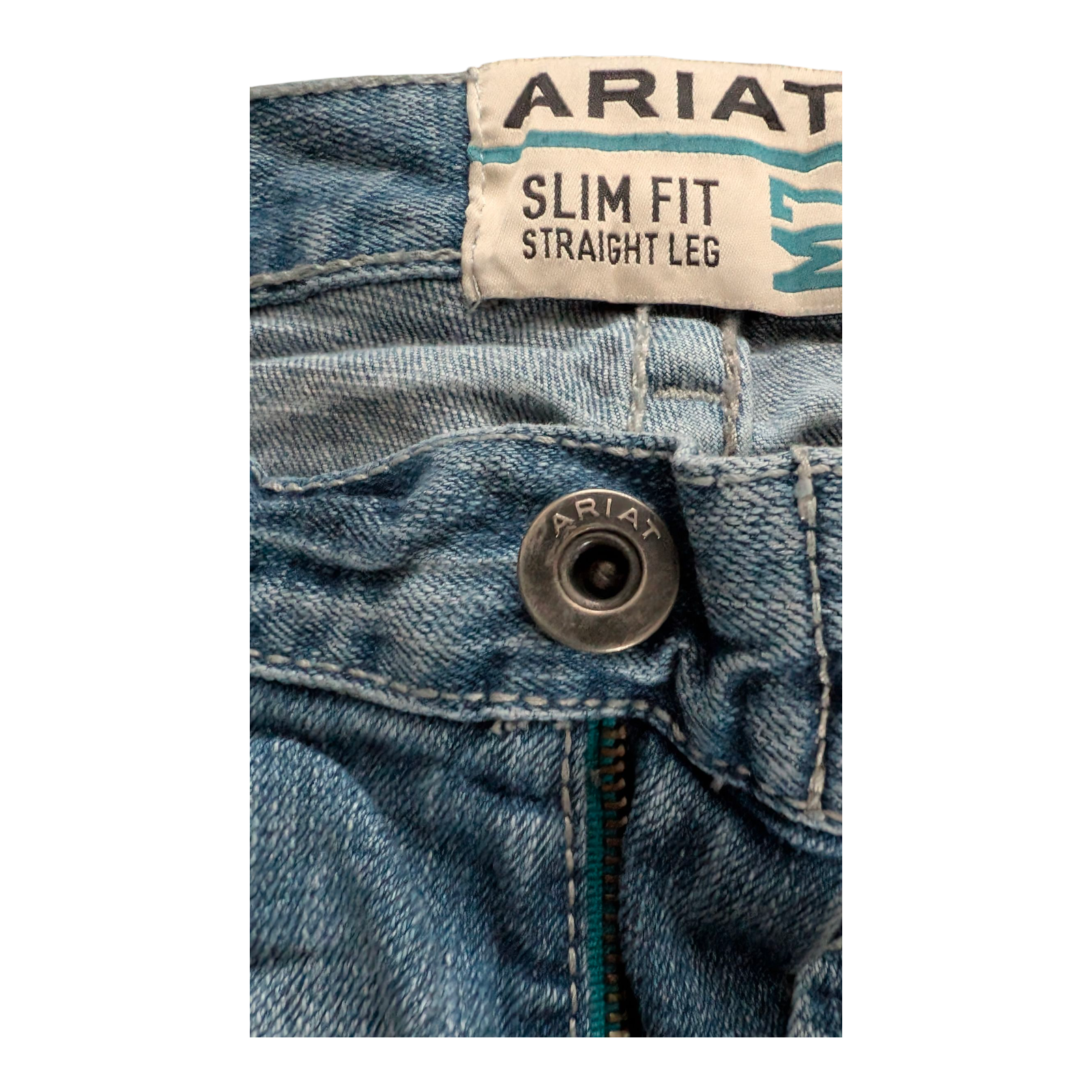 Ariat M7 Slim Fit Jeans W33 L32 Straight Leg Light Wash Denim Cowboy Western - USASTARFASHION