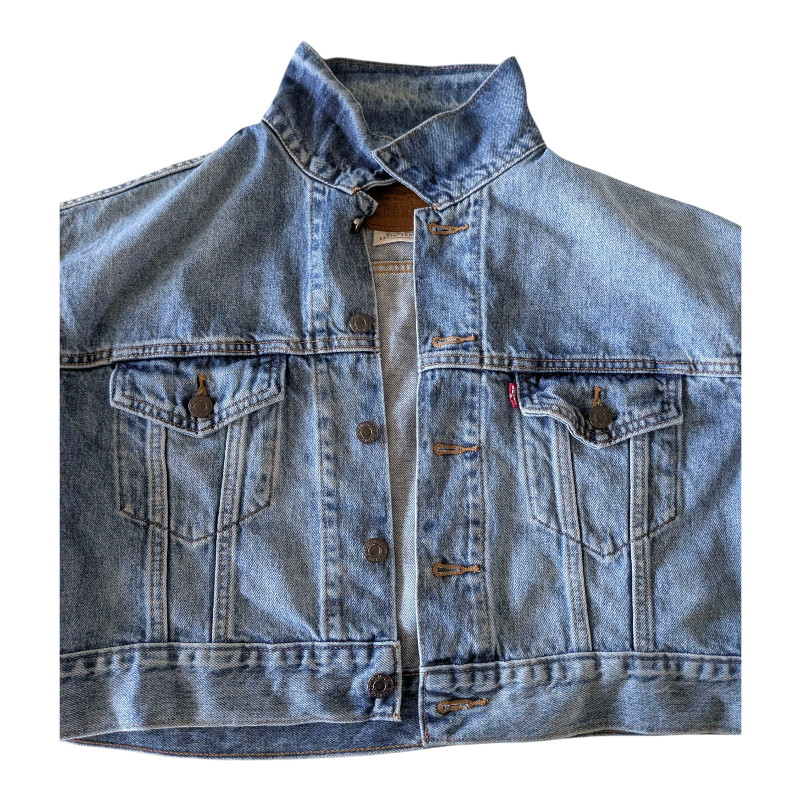 Levi’s Premium Trucker Denim Jacket Size S Small Blue - USASTARFASHION