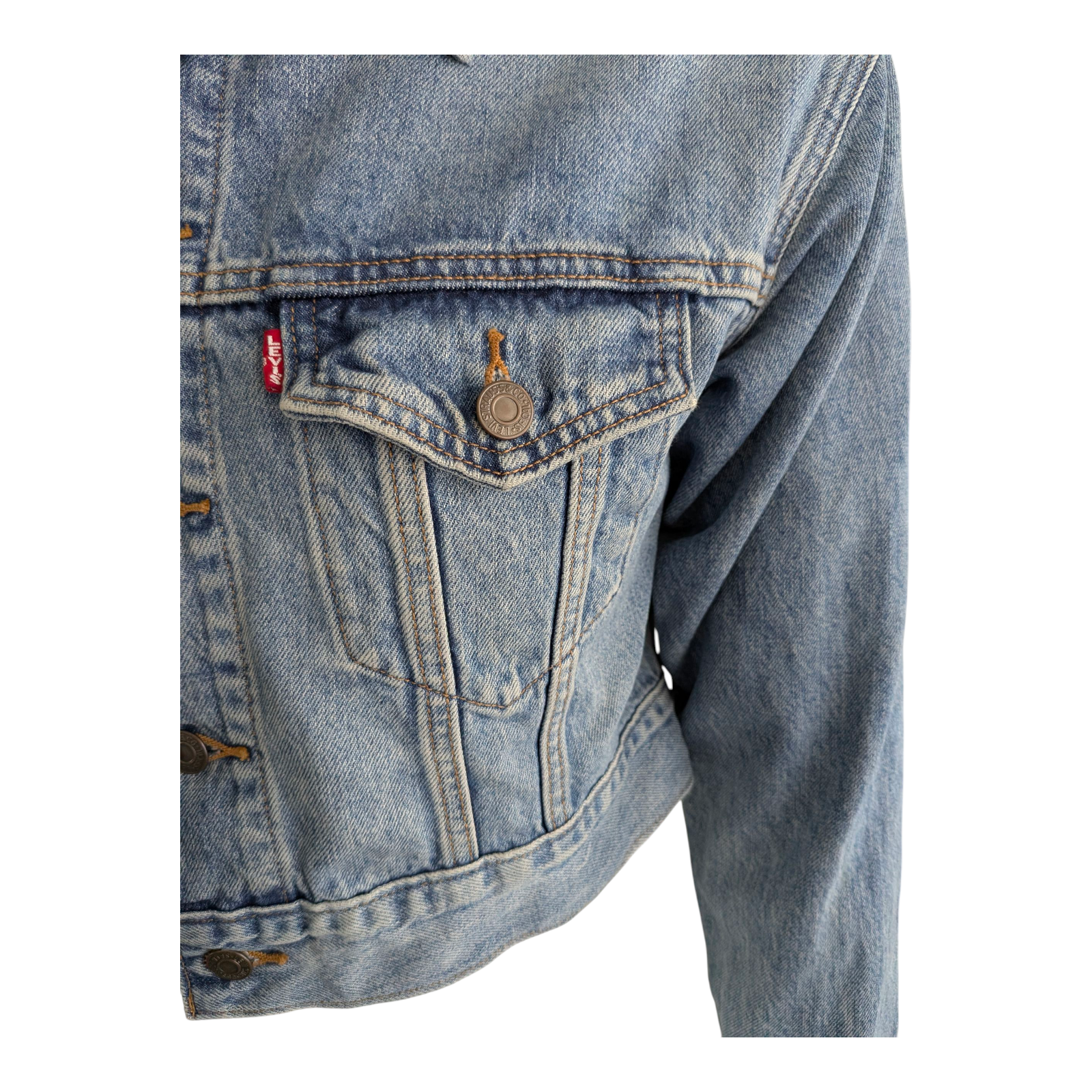 Levi’s Premium Trucker Denim Jacket Size S Small Blue - USASTARFASHION