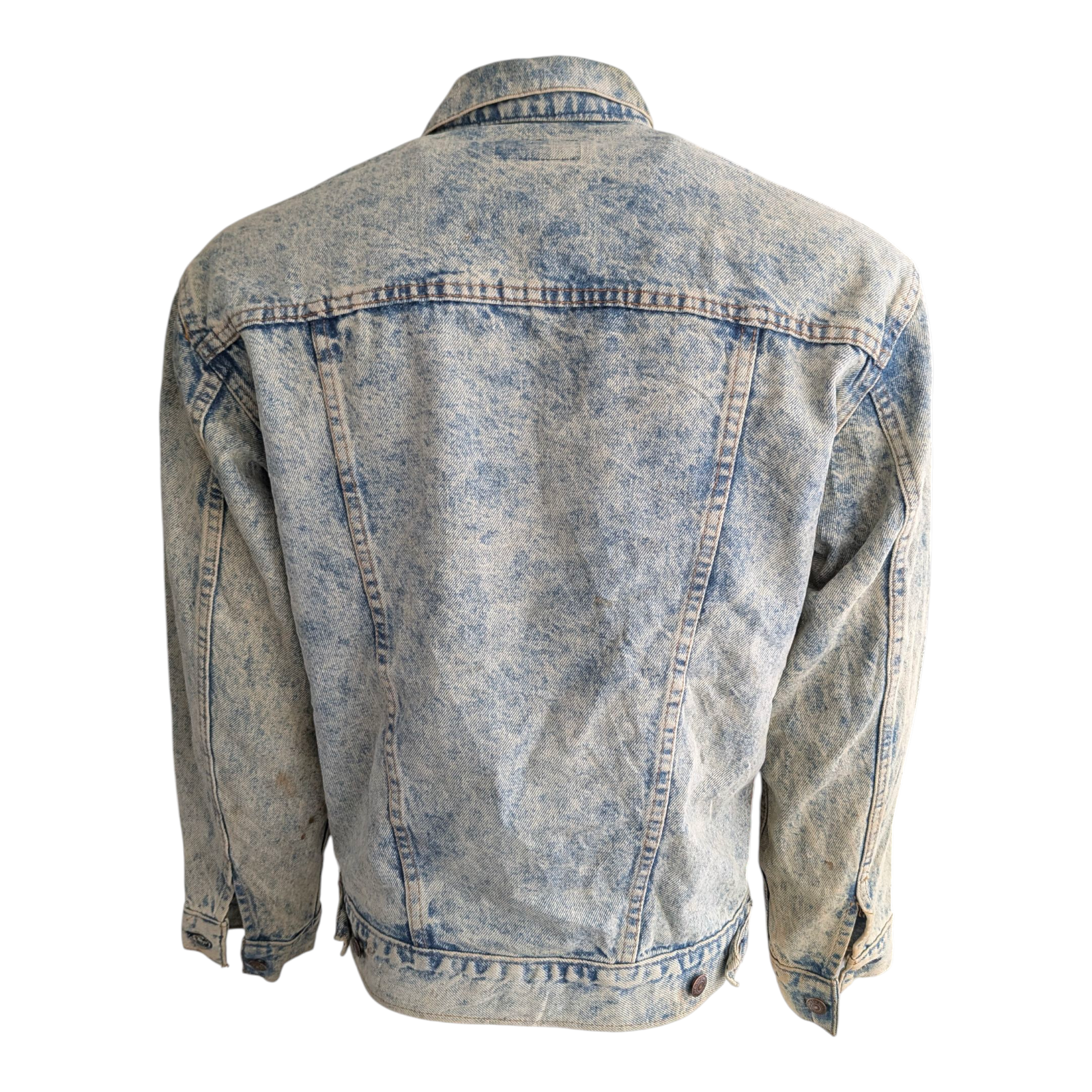 Vintage Levi’s Denim Jacket Acid Wash Made in USA 80s 90s Blue Jean XL - USASTARFASHION