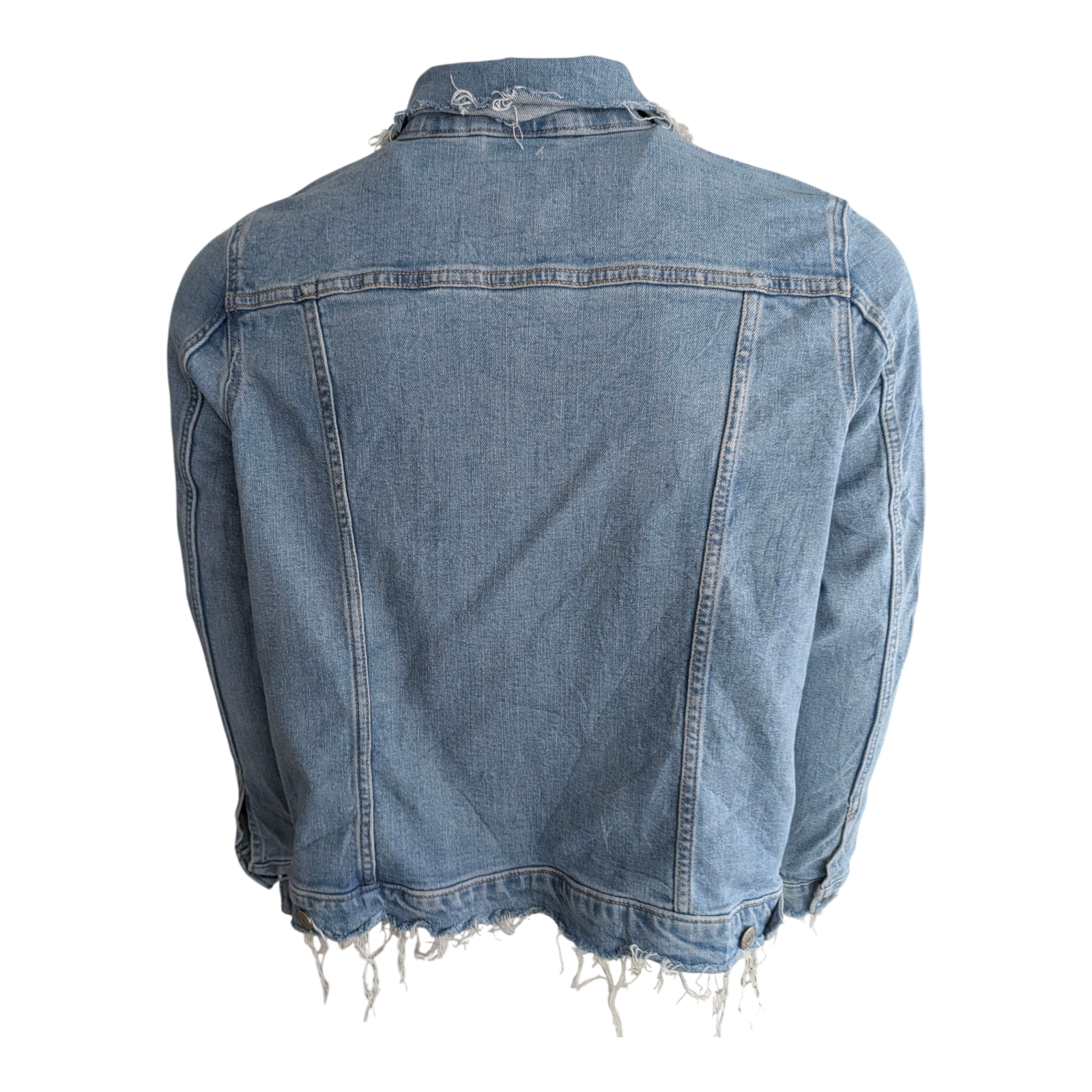 Levi’s Women’s Denim Trucker Jacket Distressed Embroidered Floral Blue 2X Plus - USASTARFASHION