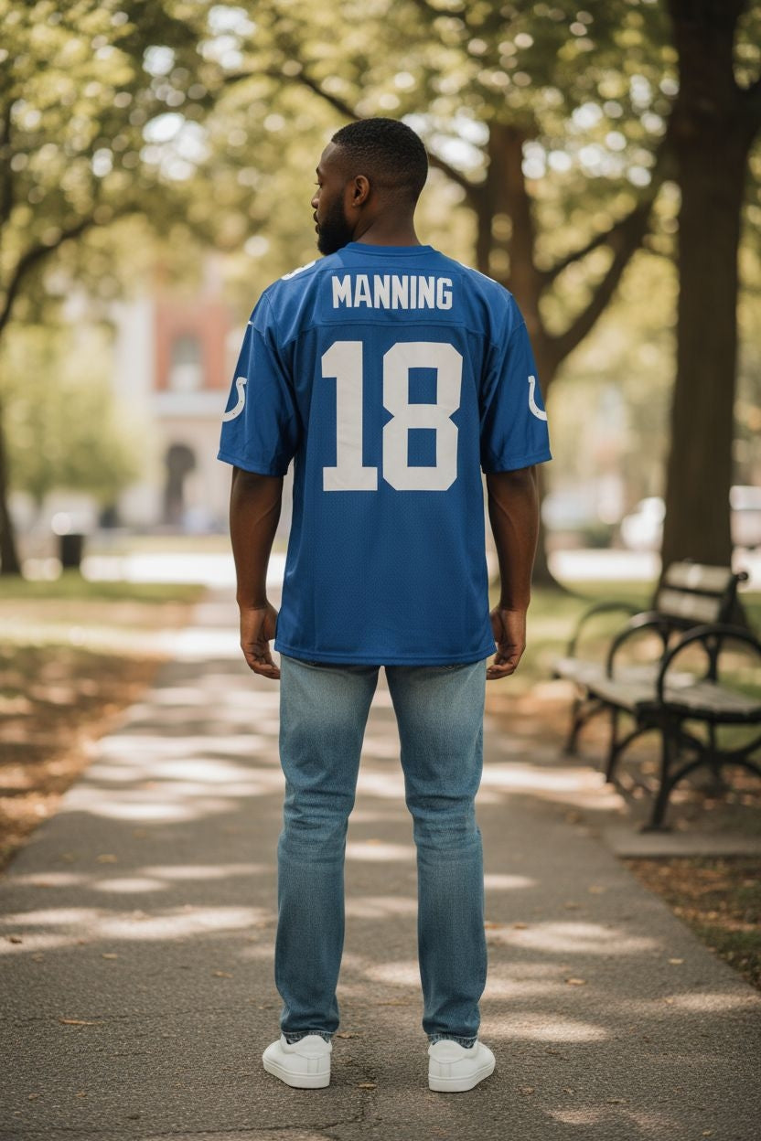 NFL Players Indianapolis Colts #18 Peyton Manning Jersey — Men’s XL - USASTARFASHION
