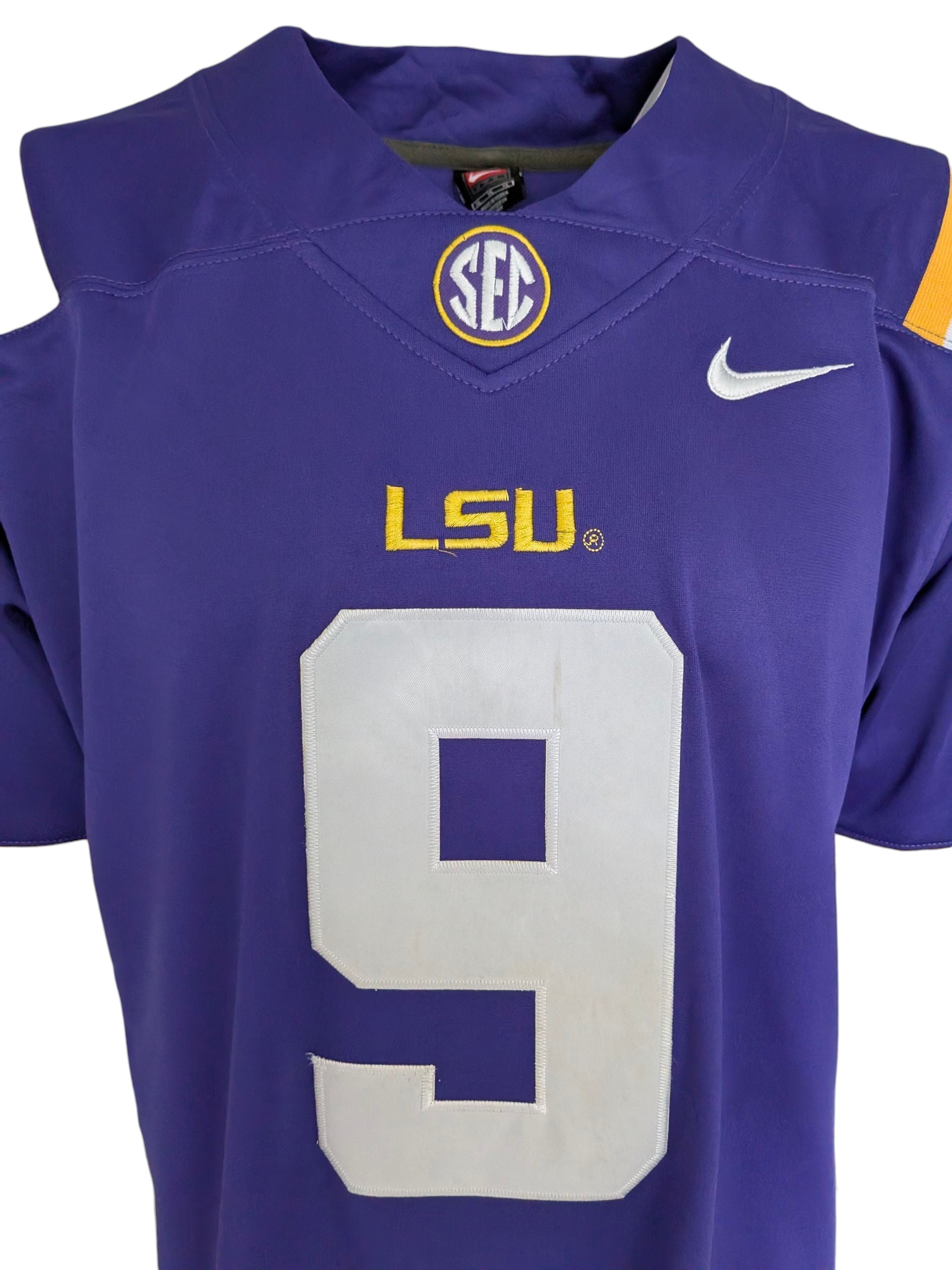 Joe Burrow Burreau Nike Team LSU Tigers #9 “BURREAUX” Football Jersey –XL - USASTARFASHION