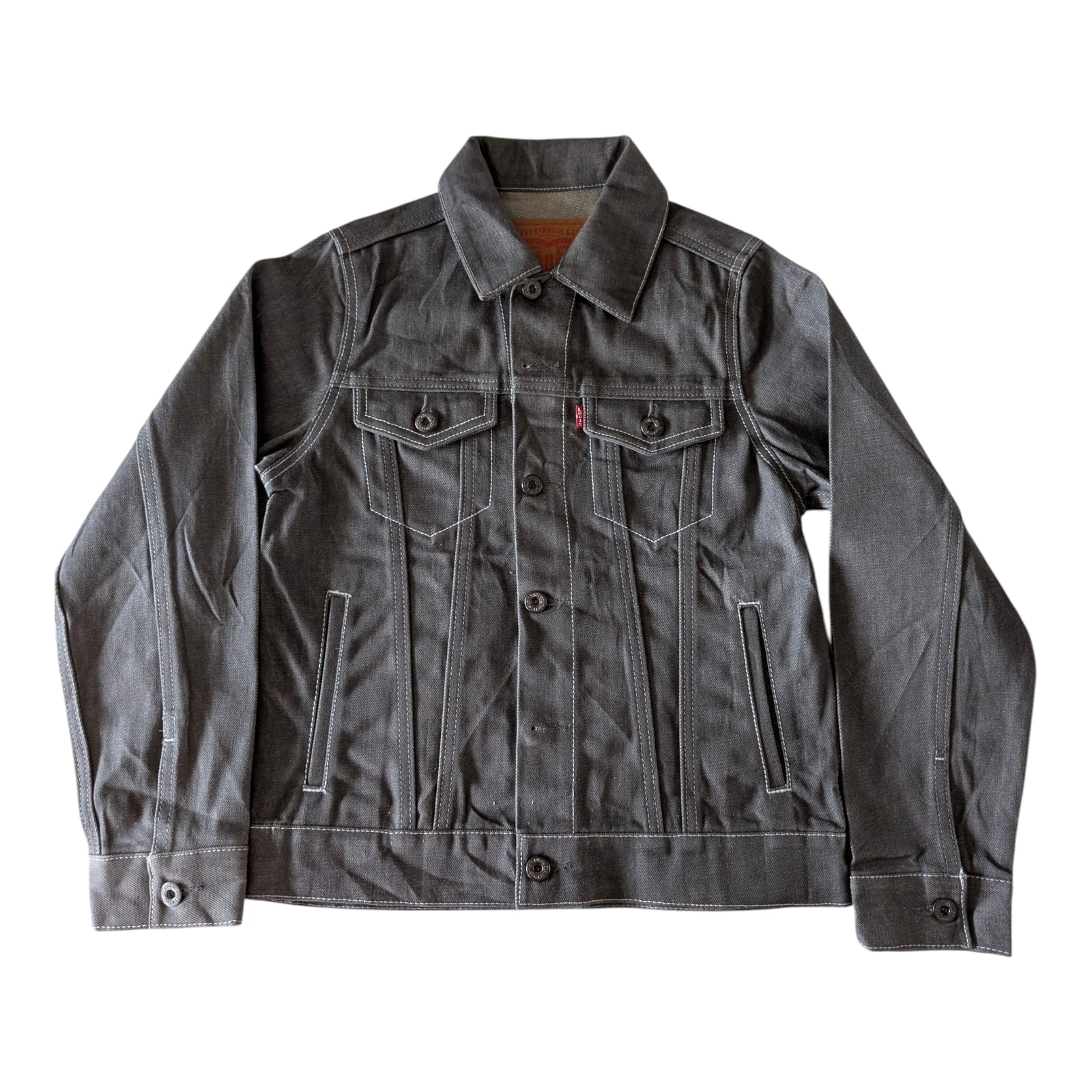 Levi’s Kids Grey Denim Trucker Jacket – Size M (10–12 Yrs) – Grade A - USASTARFASHION