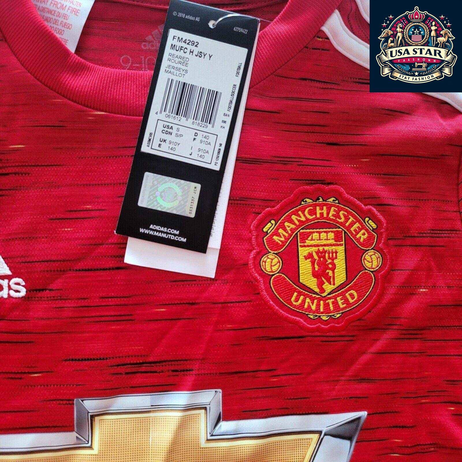 Adidas 2020/21 Manchester United Home Jersey Youth Small Custom "Healy" 14 AEROREADY - USASTARFASHION