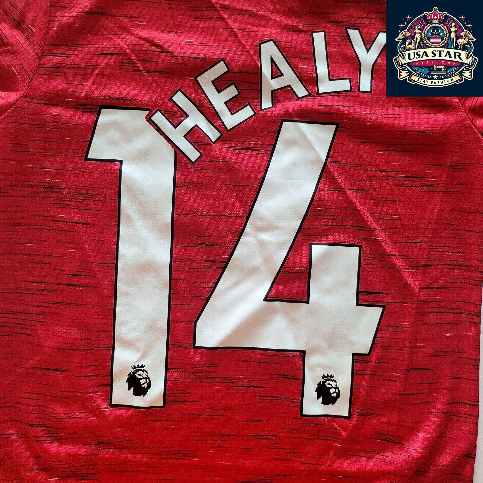 Adidas 2020/21 Manchester United Home Jersey Youth Small Custom "Healy" 14 AEROREADY - USASTARFASHION