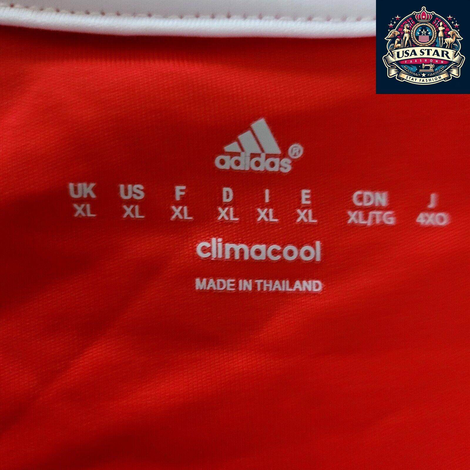 Adidas Climacool Welsh International Football Shirt Red Men's XLarge - Moisture - Wicking Comfort - USASTARFASHION