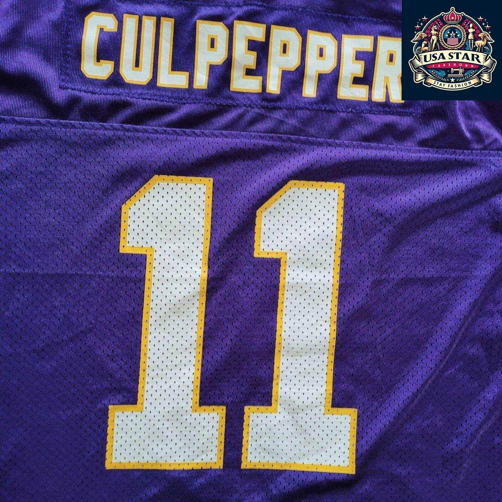 Adidas Daunte Culpepper 11 Minnesota Vikings Jersey Kids Purple Youth Size M (10 - 12) - USASTARFASHION