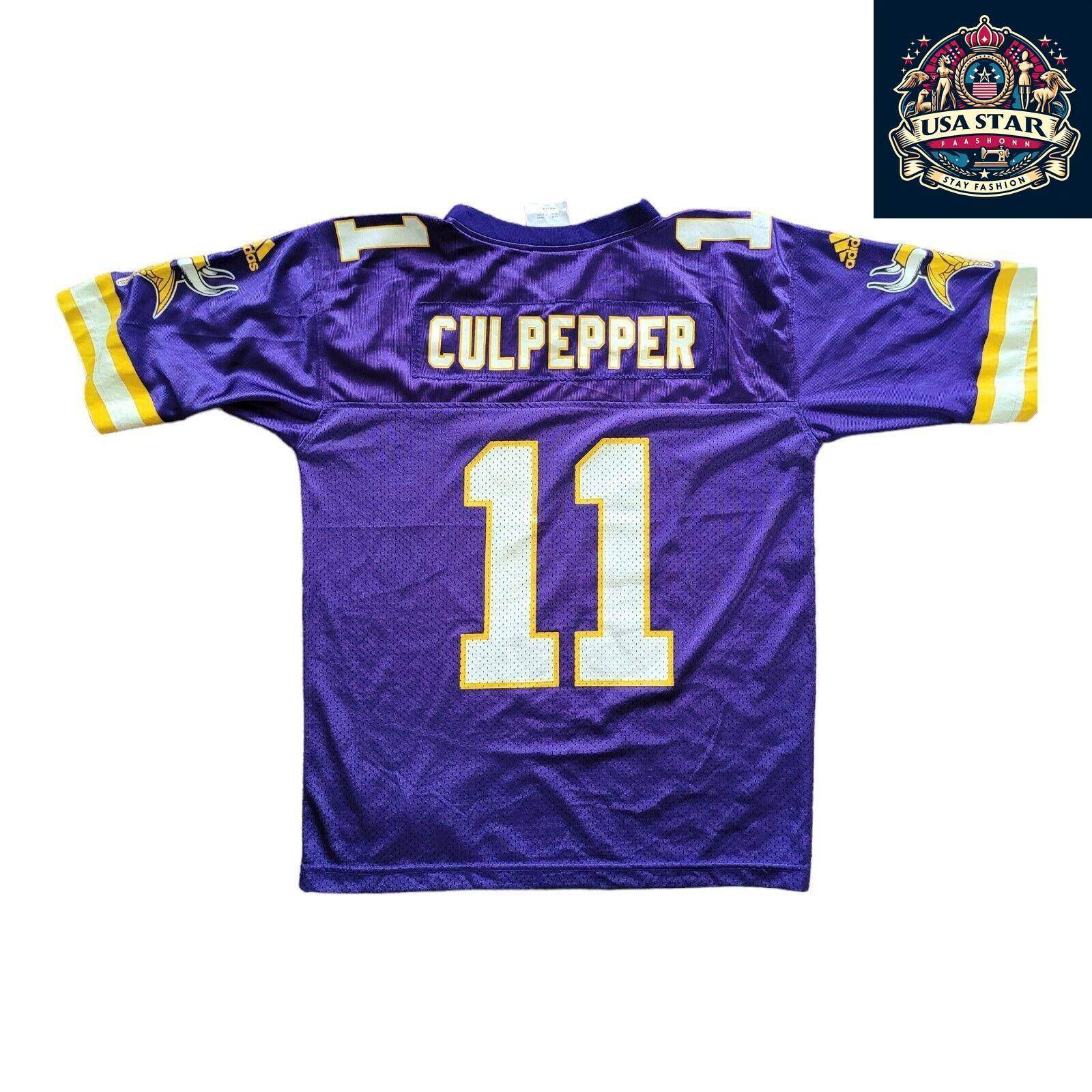 Adidas Daunte Culpepper 11 Minnesota Vikings Jersey Kids Purple Youth Size M (10 - 12) - USASTARFASHION