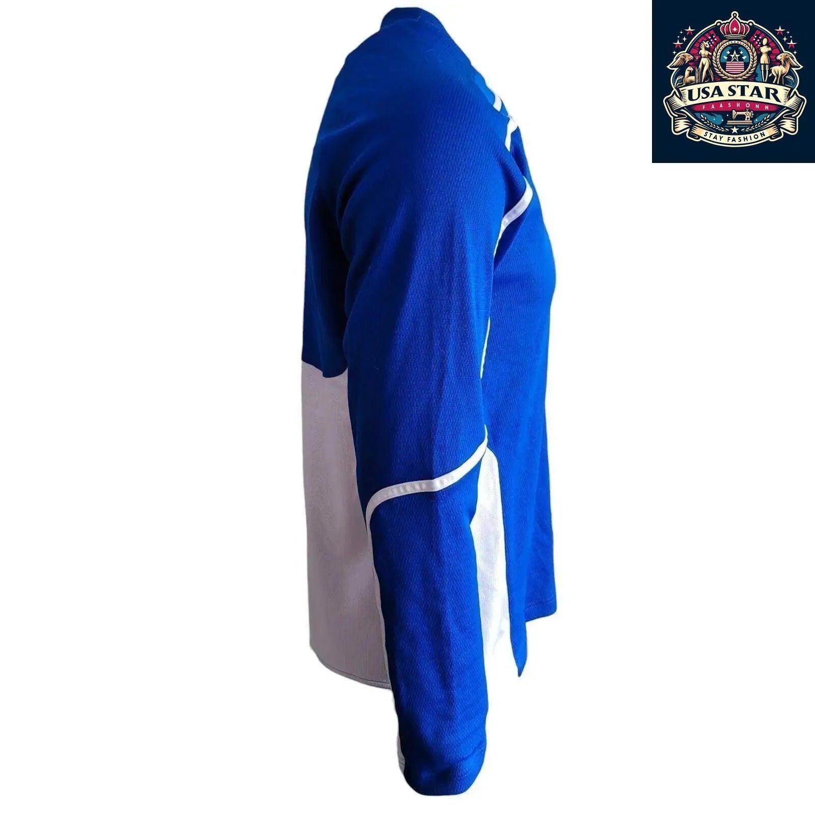 Adidas Long Sleeve Jersey M - Algonquin Thunder Blue with Climalite Moisture - Wicking Fabric - USASTARFASHION