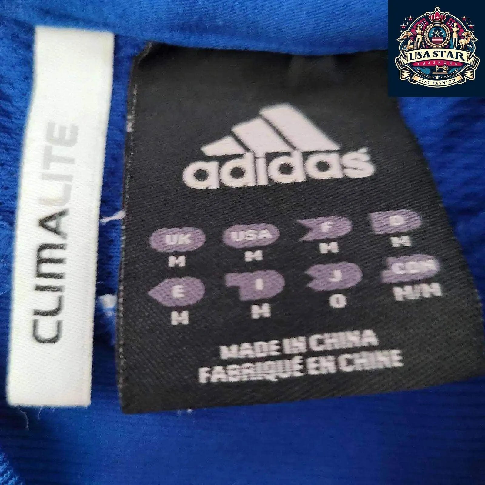Adidas Long Sleeve Jersey M - Algonquin Thunder Blue with Climalite Moisture - Wicking Fabric - USASTARFASHION