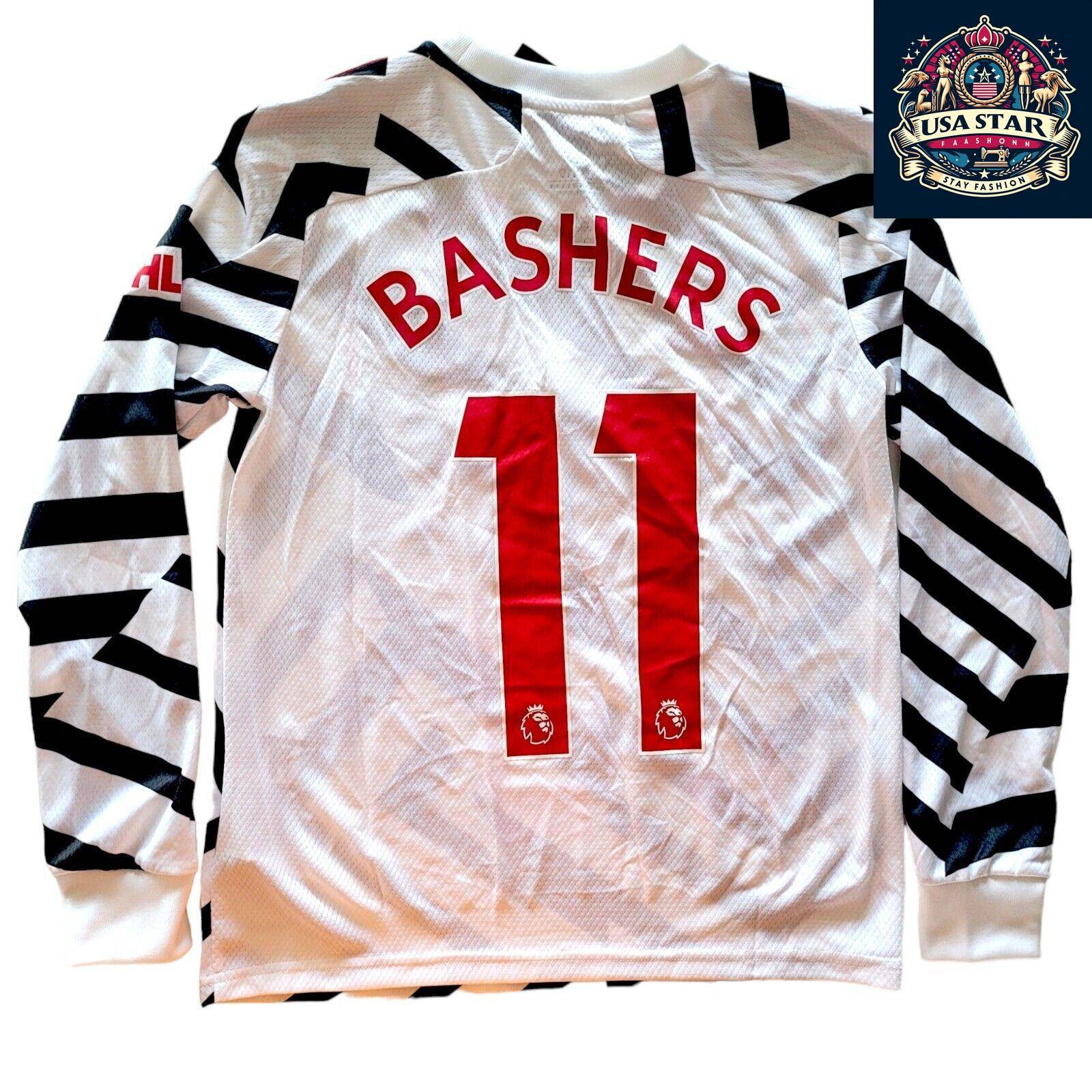 Adidas Manchester United 2020/21 Youth Medium Third Jersey - Custom "Bashers" 11, AEROREADY Tech - USASTARFASHION