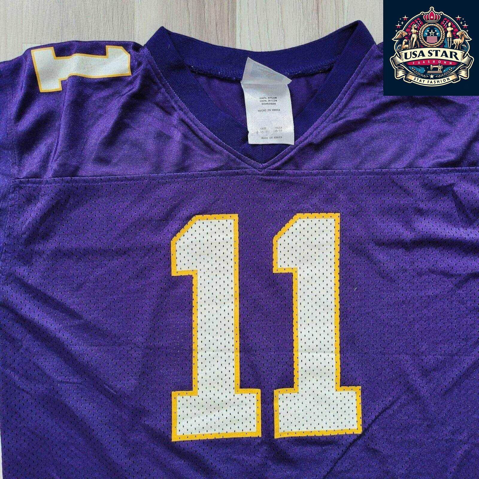 Adidas Vikings Jersey 11 Culpepper Youth NFL Jersey M 10 - 12 - Stylish, Durable & Comfortable - USASTARFASHION