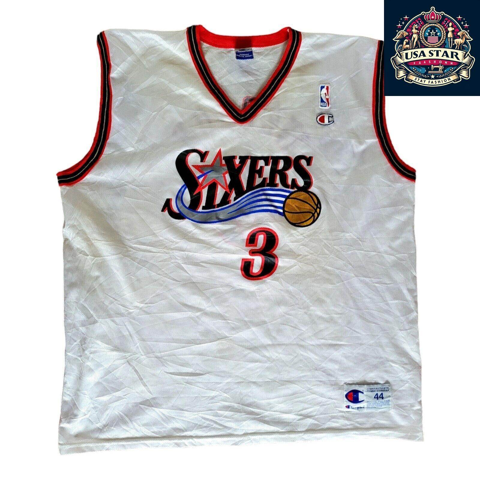 Allen Iverson 3 Jersey – Champion Brand XL (44) | Philadelphia 76ers Basketball Memorabilia - USASTARFASHION