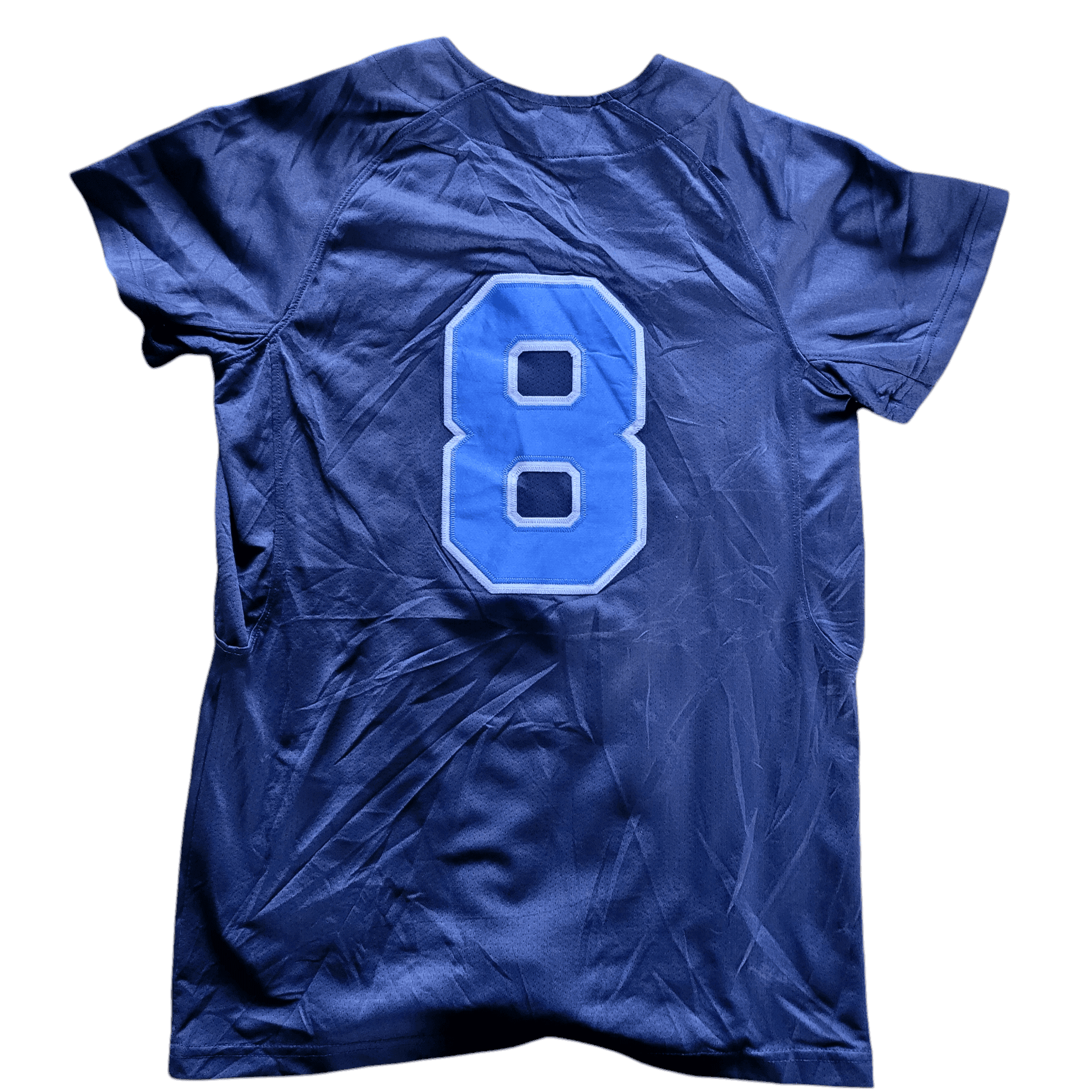 Alleson Athletic Women's Baseball Jersey Small 8 Gray with Light Blue Accents - Used Quality Apparel - USASTARFASHION