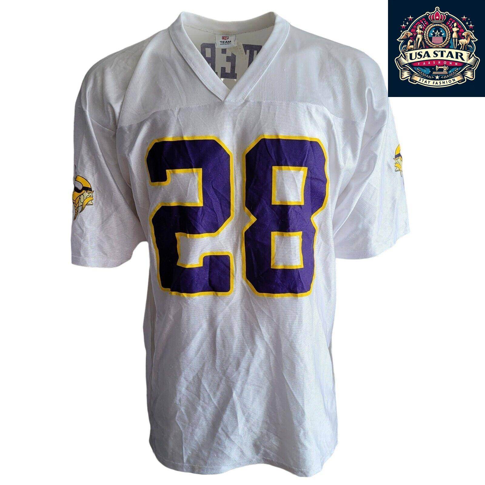 Authentic Minnesota Vikings Jersey XL - Peterson Name, 100% Polyester, Lightweight, moisture - wicking - USASTARFASHION