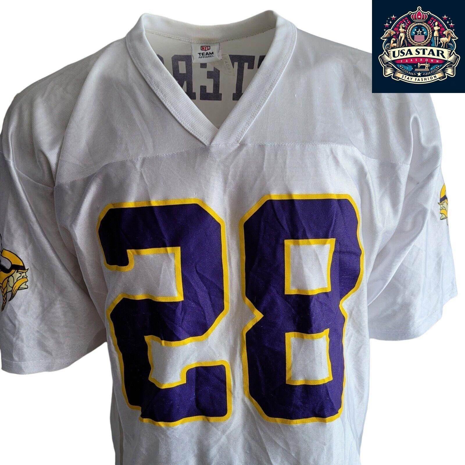 Authentic Minnesota Vikings Jersey XL - Peterson Name, 100% Polyester, Lightweight, moisture - wicking - USASTARFASHION