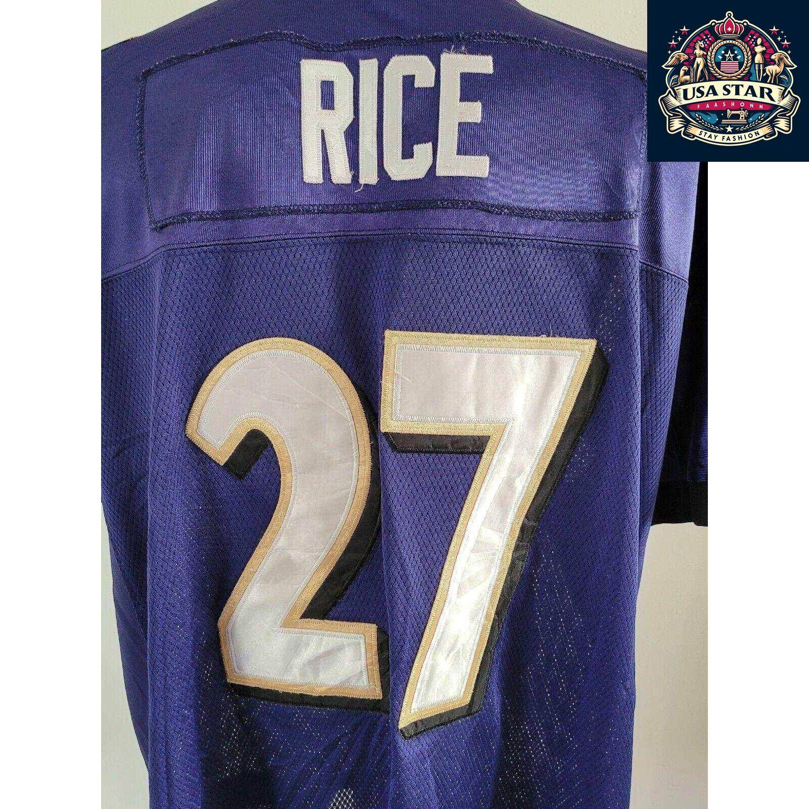 Baltimore Ravens Authentic Reebok Jersey Adult Large 27 Ray Rice - Comfortable & Durable NFL Apparel - USASTARFASHION