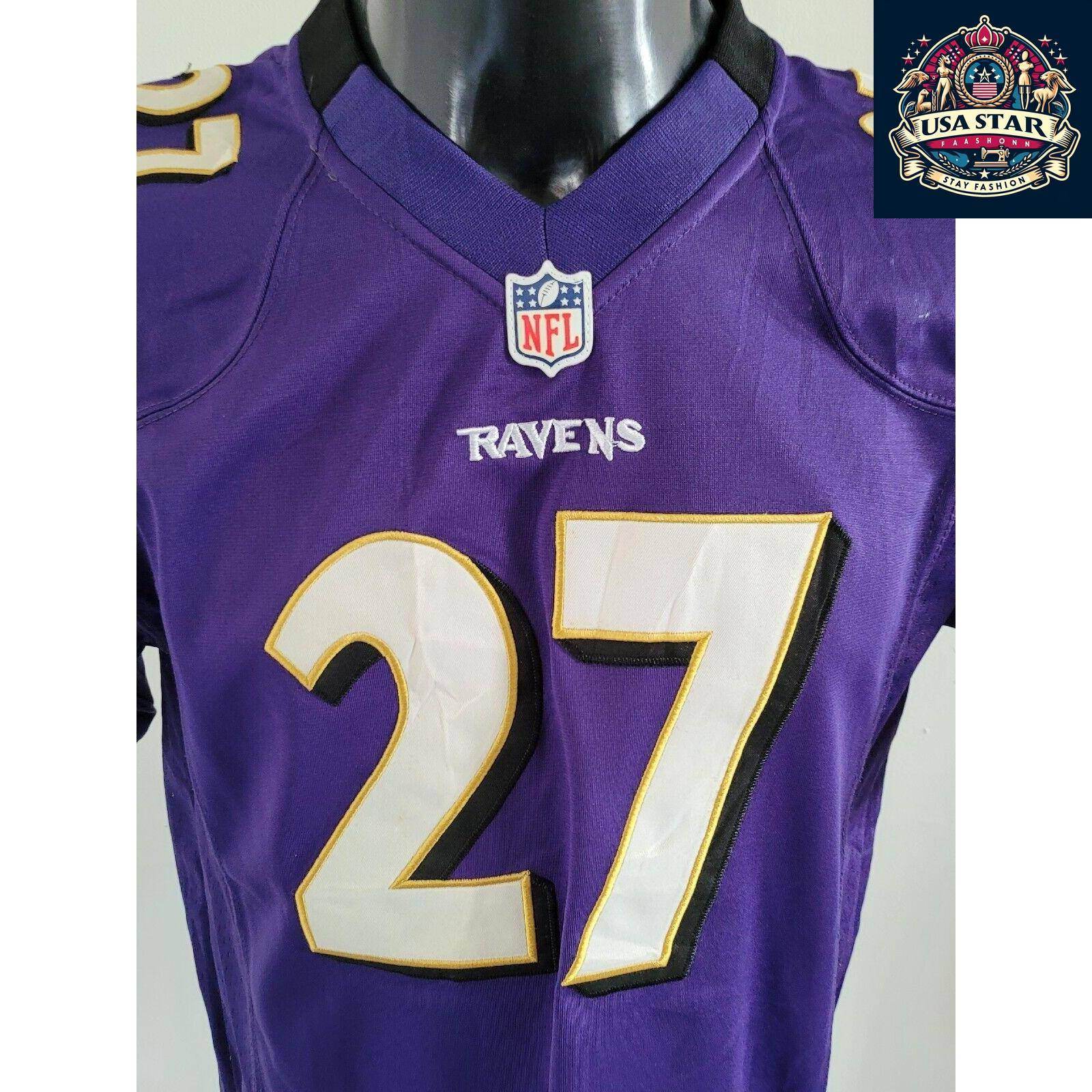 Baltimore Ravens Youth Jersey, Ray Rice 27 XL 18 - 20 by NIKE - Stylish Purple, Comfortable Fit - USASTARFASHION