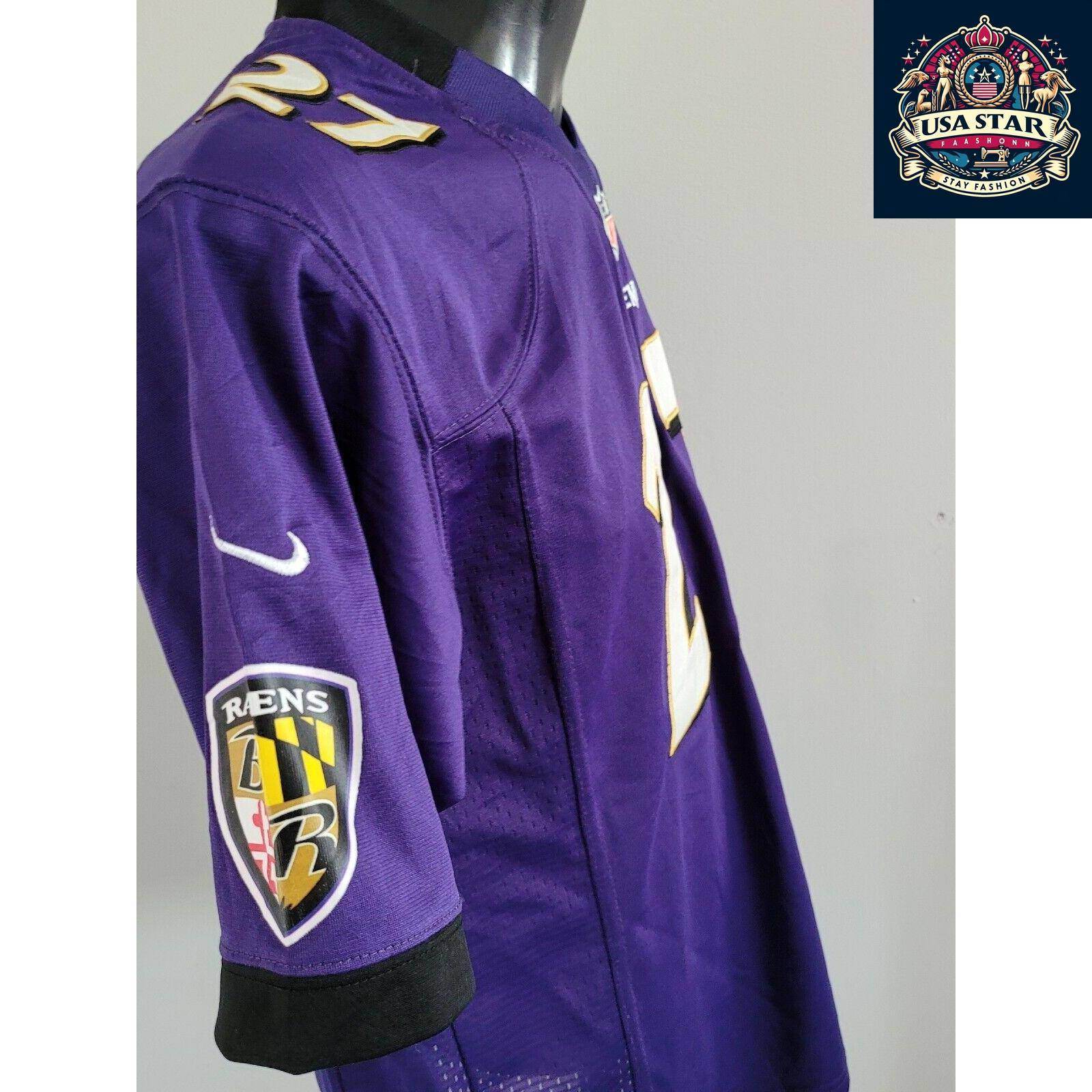 Baltimore Ravens Youth Jersey, Ray Rice 27 XL 18 - 20 by NIKE - Stylish Purple, Comfortable Fit - USASTARFASHION