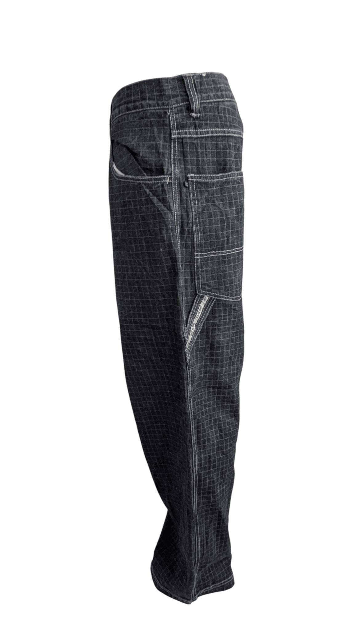 Barcode Grid Jeans W34 L32 Black Denim - USASTARFASHION