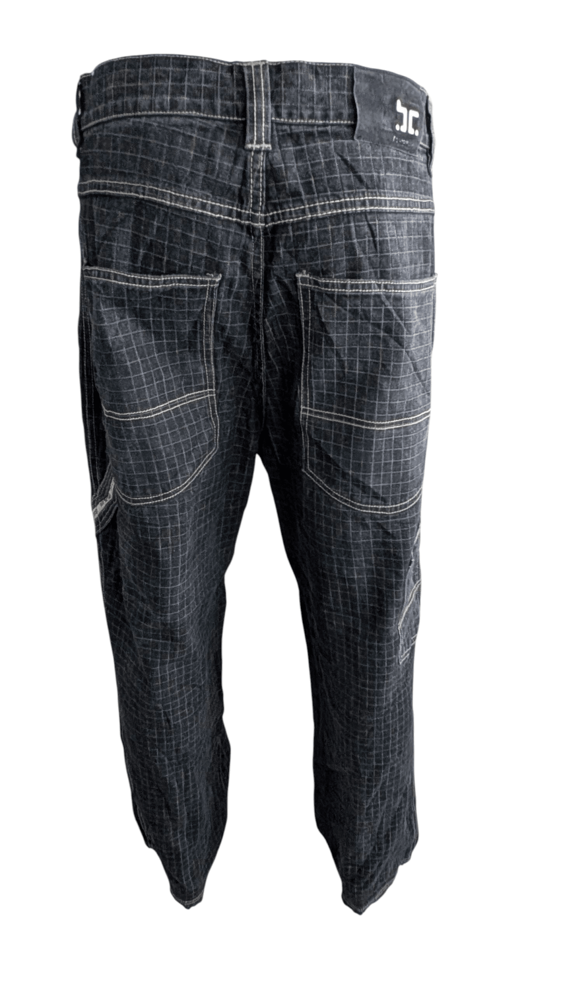 Barcode Grid Jeans W34 L32 Black Denim - USASTARFASHION