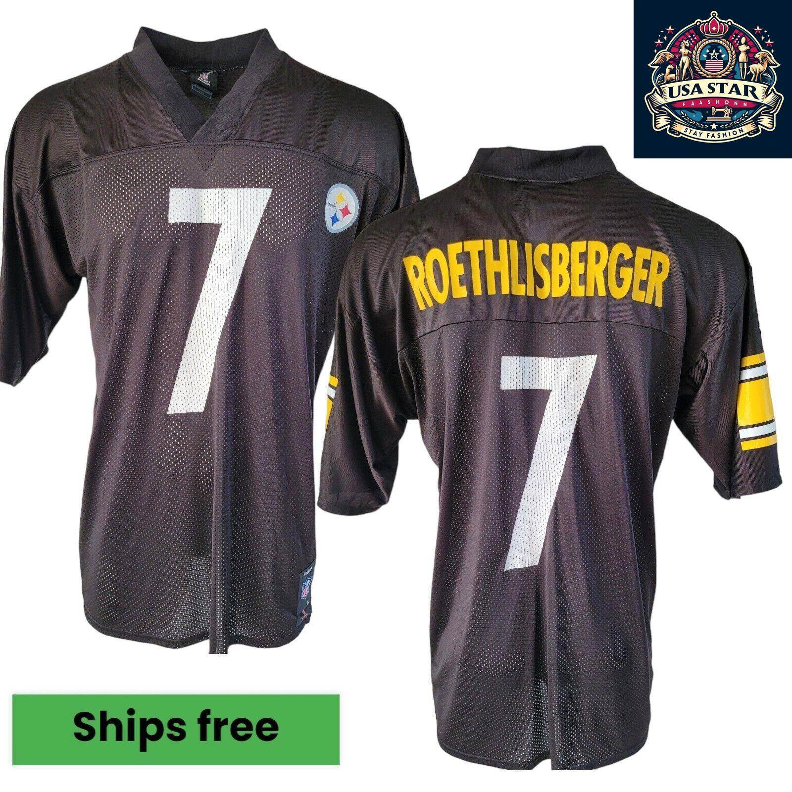 Ben Roethlisberger 7 Pittsburgh Steelers Jersey - Size L, High - Quality Fabric, Comfortable Fit - USASTARFASHION