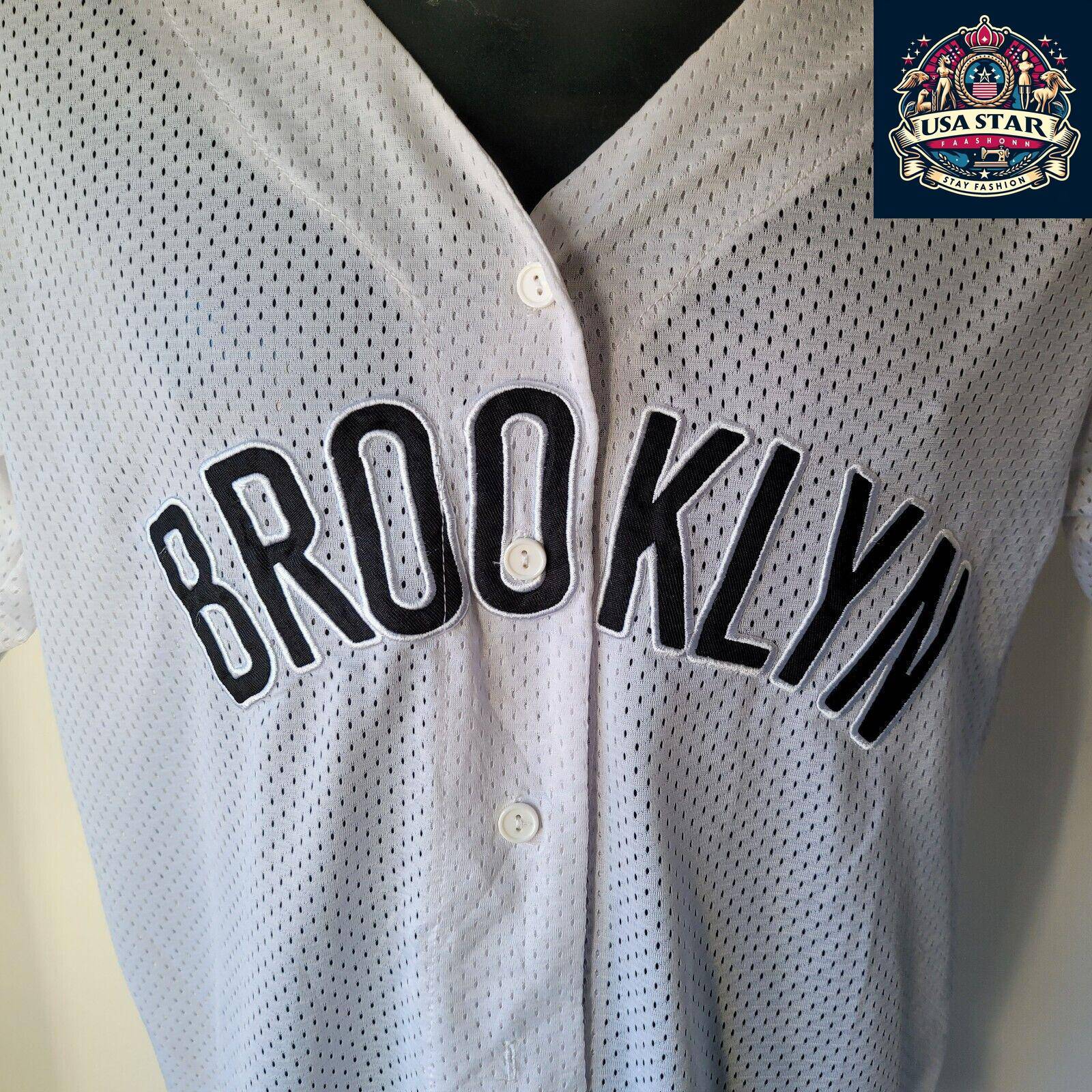 Brooklyn Nets Starter White Scout Baseball Fashion Jersey, Used, Chest 42", Classic Logo Design - USASTARFASHION