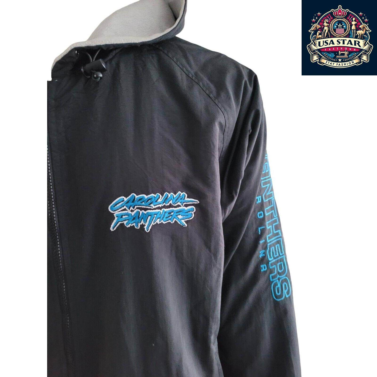 Carolina Panthers Jacket – Stylish 2 - In - 1 Reversible Design With Pockets, Size L - USASTARFASHION