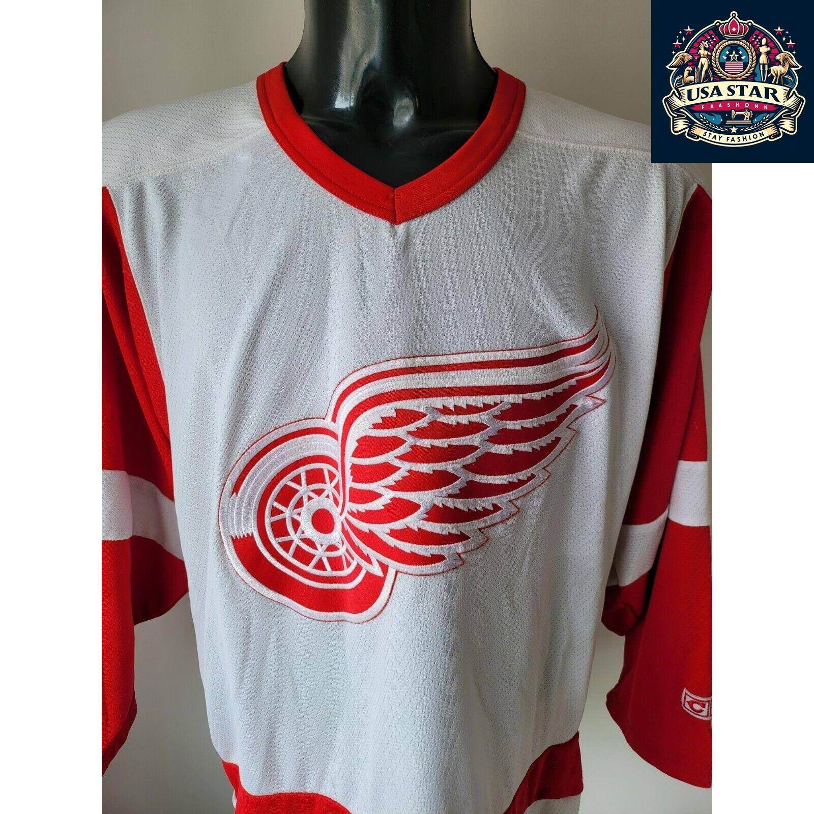 CCM NHL Red Wings Jersey 21 KARRERA, Medium, Breathable Fabric, Authentic Team Colors - USASTARFASHION
