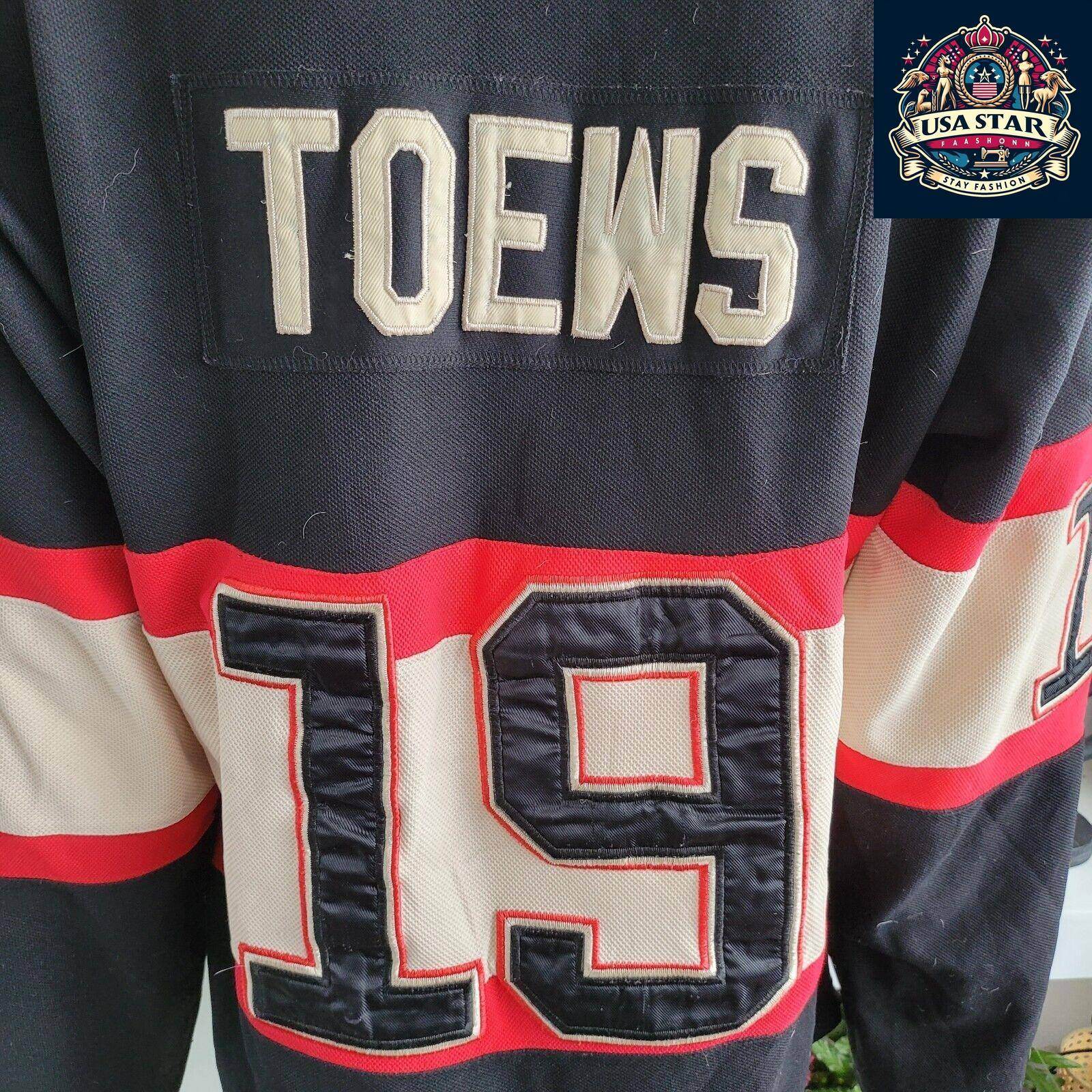 CCM Reebok NHL Chicago Blackhawks Jonathan Toews 19 Jersey Size 54 (L) - Stylish Black Design - USASTARFASHION