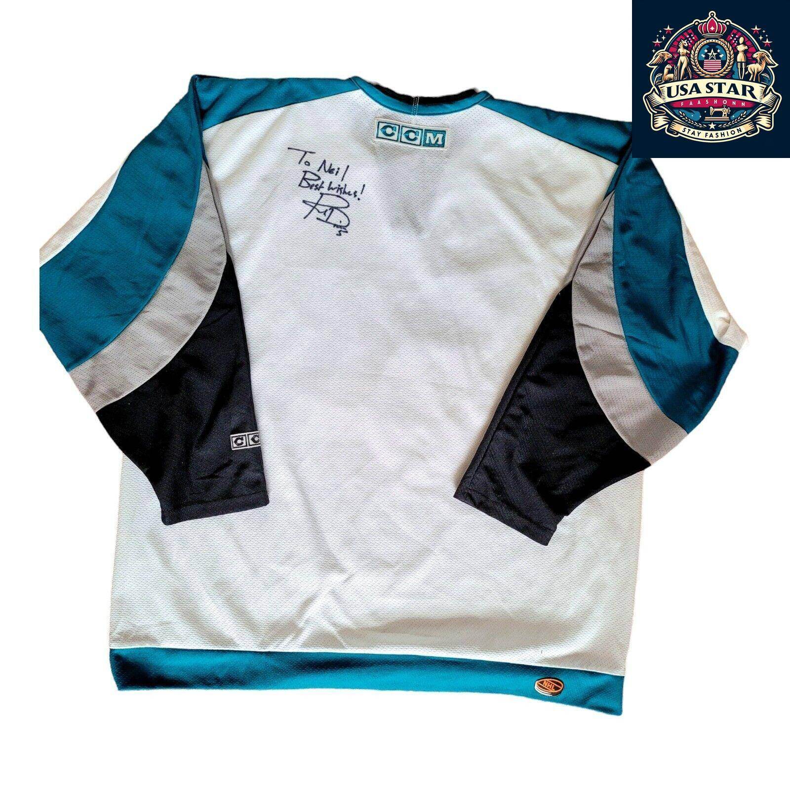 CCM San Jose Sharks Signed Jersey by Rob Davison - Authentic XL NHL Memorabilia for Fans - USASTARFASHION
