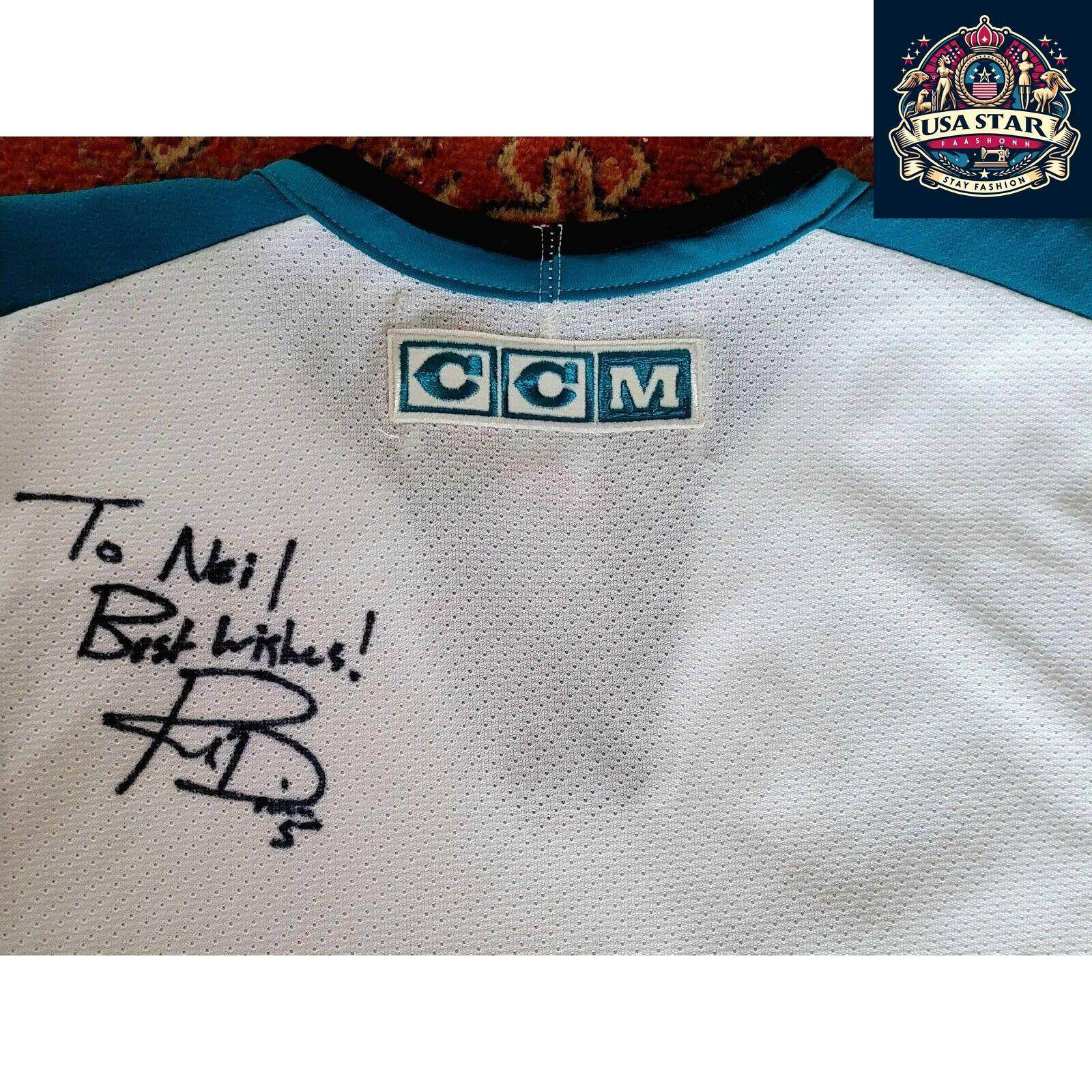 CCM San Jose Sharks Signed Jersey by Rob Davison - Authentic XL NHL Memorabilia for Fans - USASTARFASHION