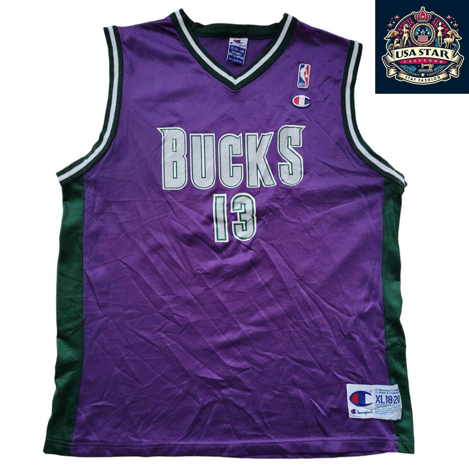 Champion Authentic Vintage Milwaukee Bucks Jersey 13 Robinson Youth XL, Durable & Stylish - USASTARFASHION