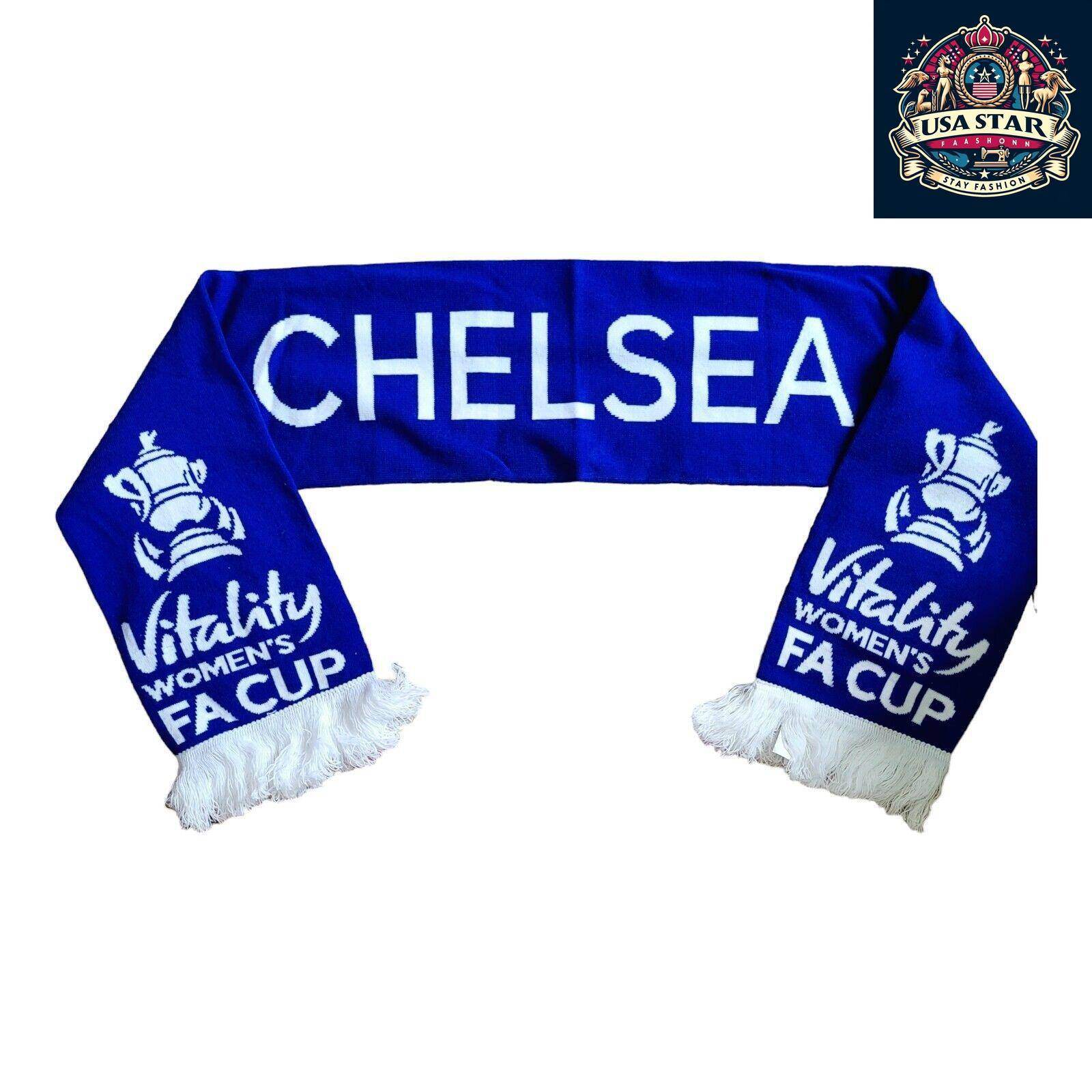 Chelsea Women's FC Scarf - Double - Sided Official Merchandise for Cup Final 2023, Stylish Fan Accessory - USASTARFASHION