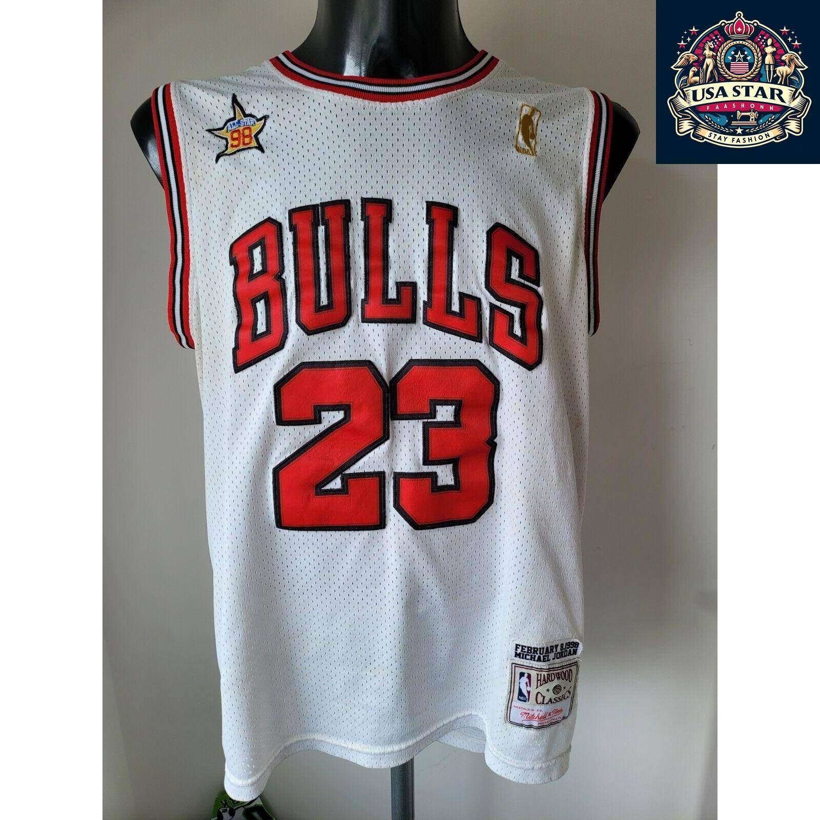 Chicago Bulls Jersey 23 Michael Jordan Hardwood Classics Mitchell & Ness, Size L - USASTARFASHION